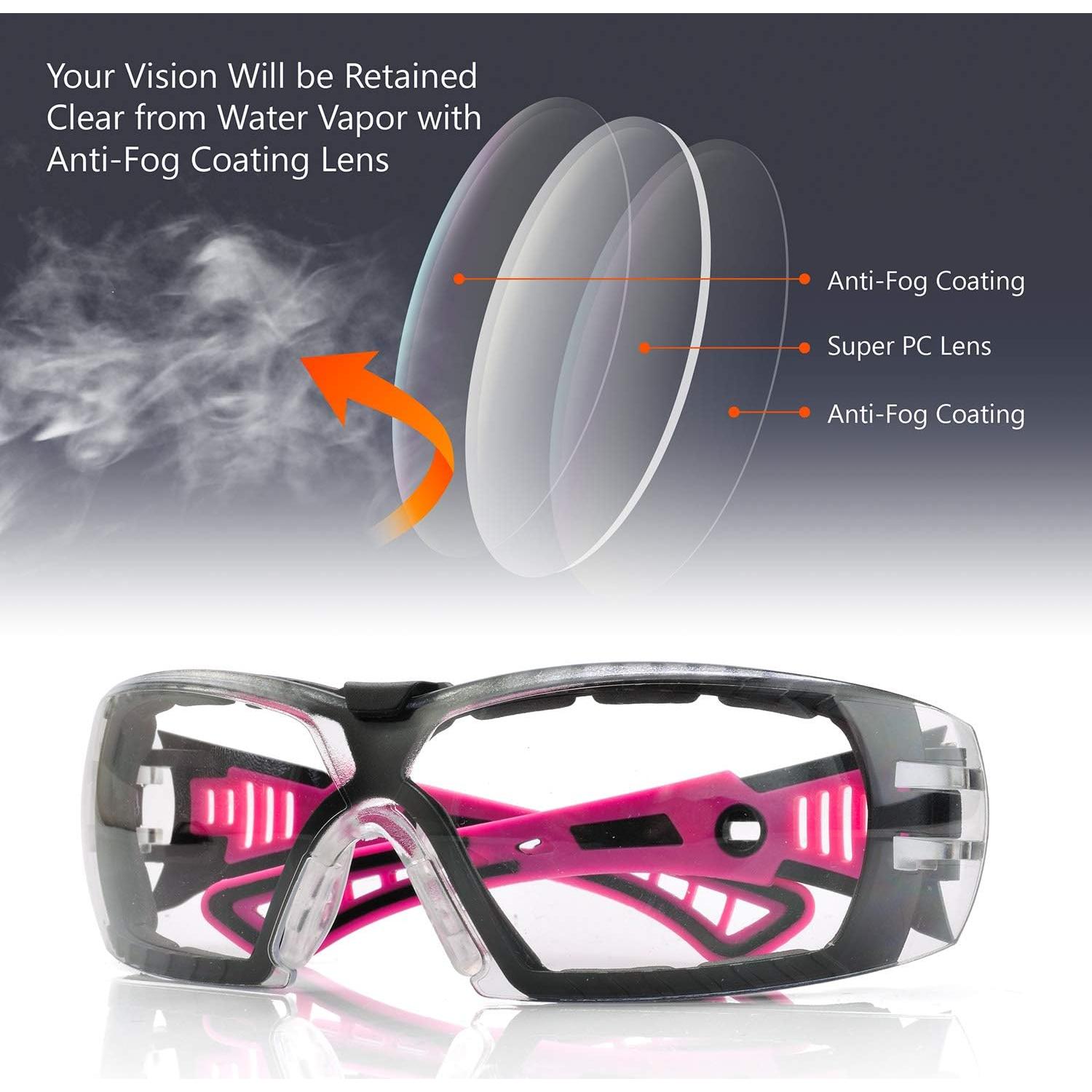 Gafas de seguridad antiempañantes SAFEYEAR para mujeres HD