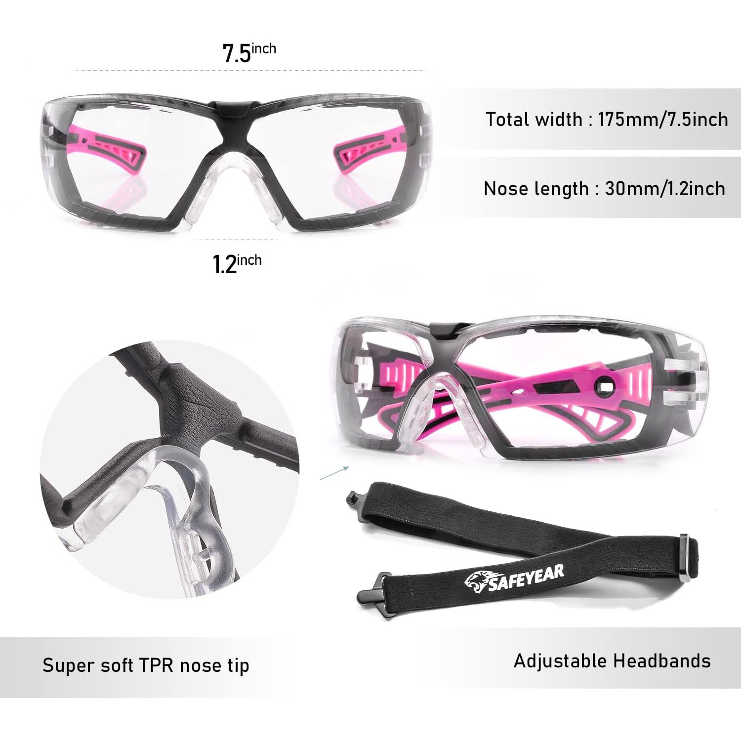 Gafas de seguridad antiempañantes SAFEYEAR para mujeres HD