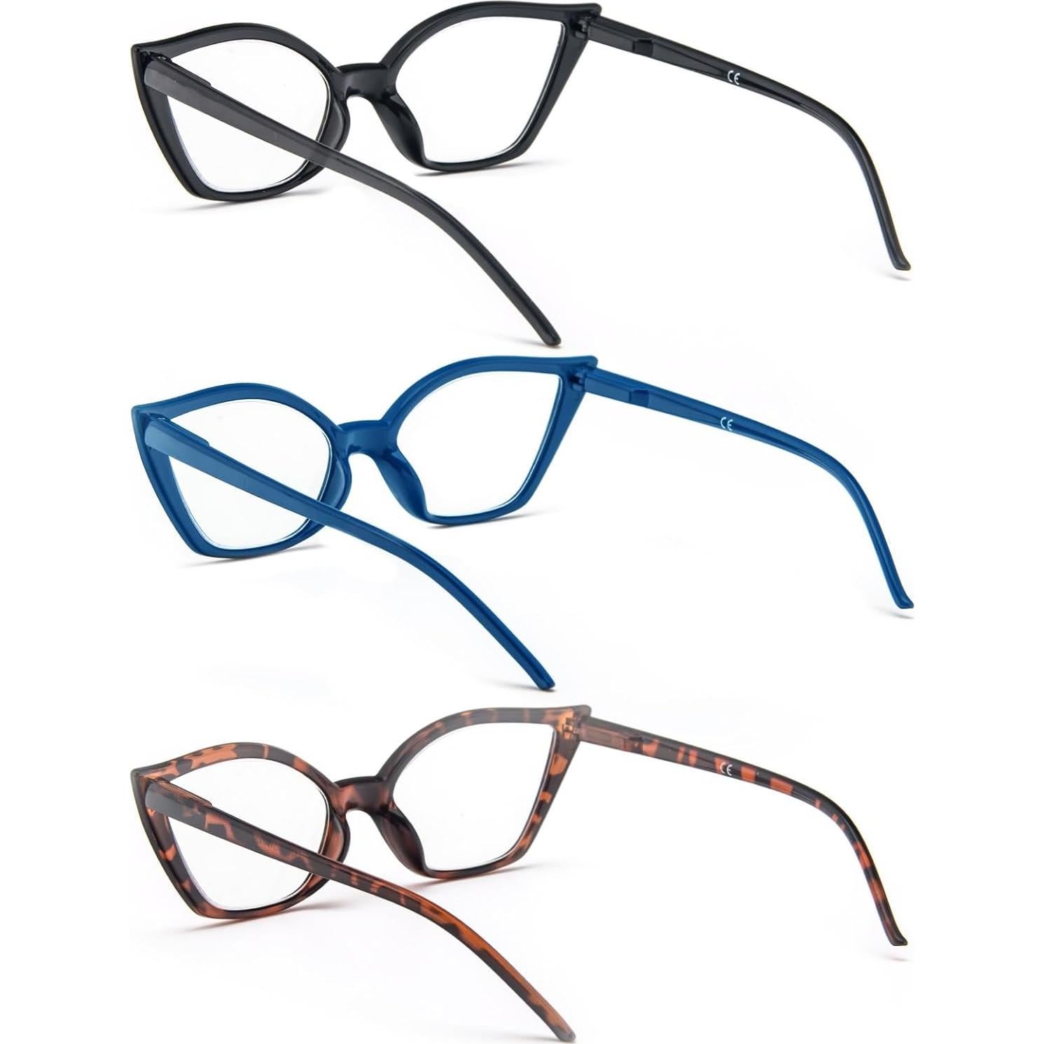 Gafas de lectura DXYXYO estilo ojo de gato 3 pares anti luz azul