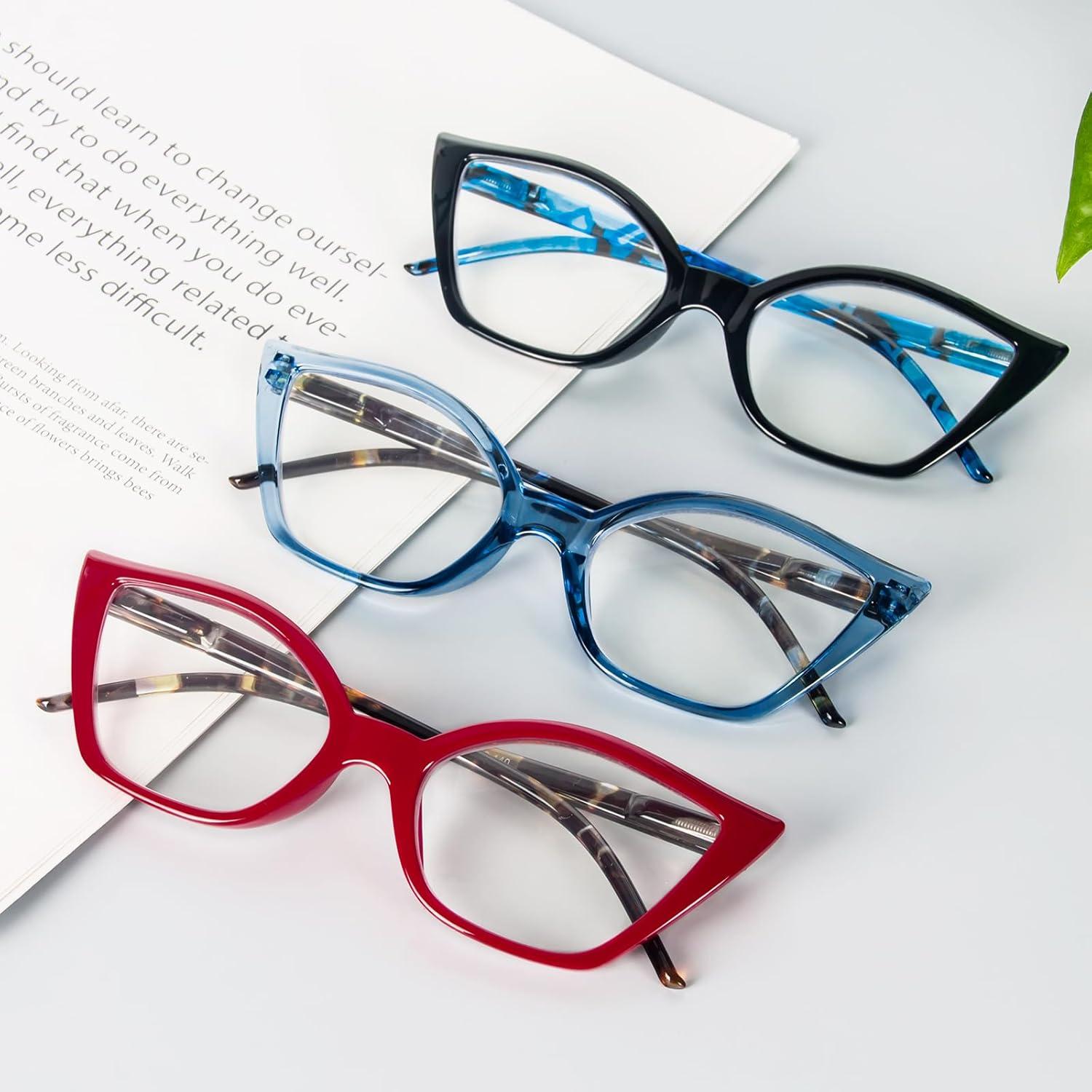 Gafas de Lectura DXYXYO Ojo de Gato 3 Paquetes Anti Luz Azul