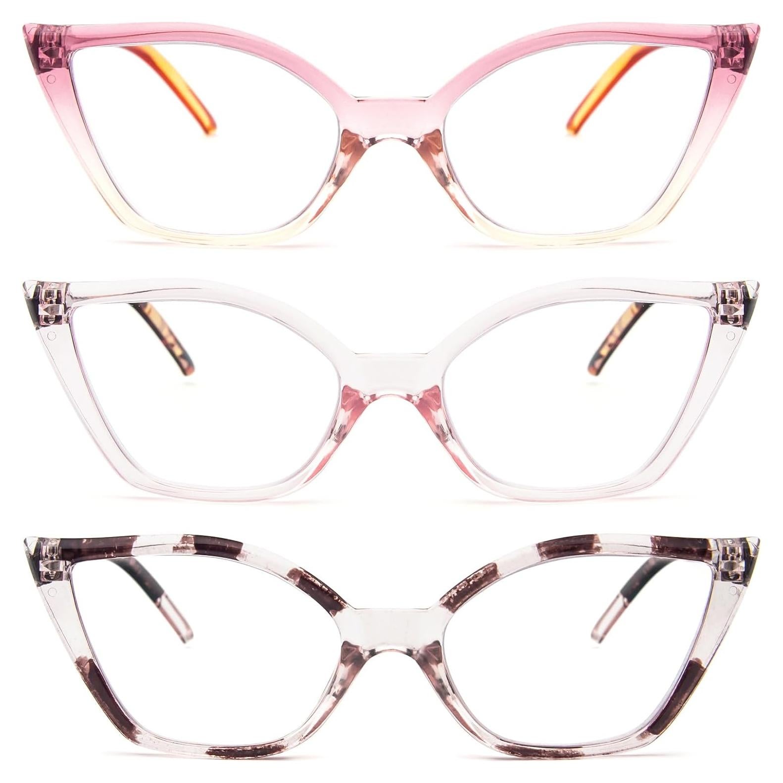 Gafas de Lectura Cat Eye DXYXYO 3 Paquetes Anti Luz Azul