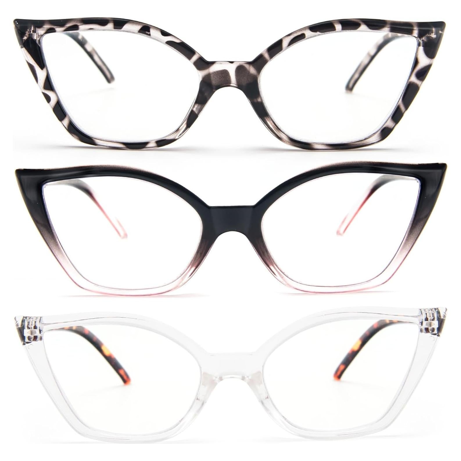 Gafas de Lectura Cat Eye DXYXYO 3 Pares Anti Luz Azul