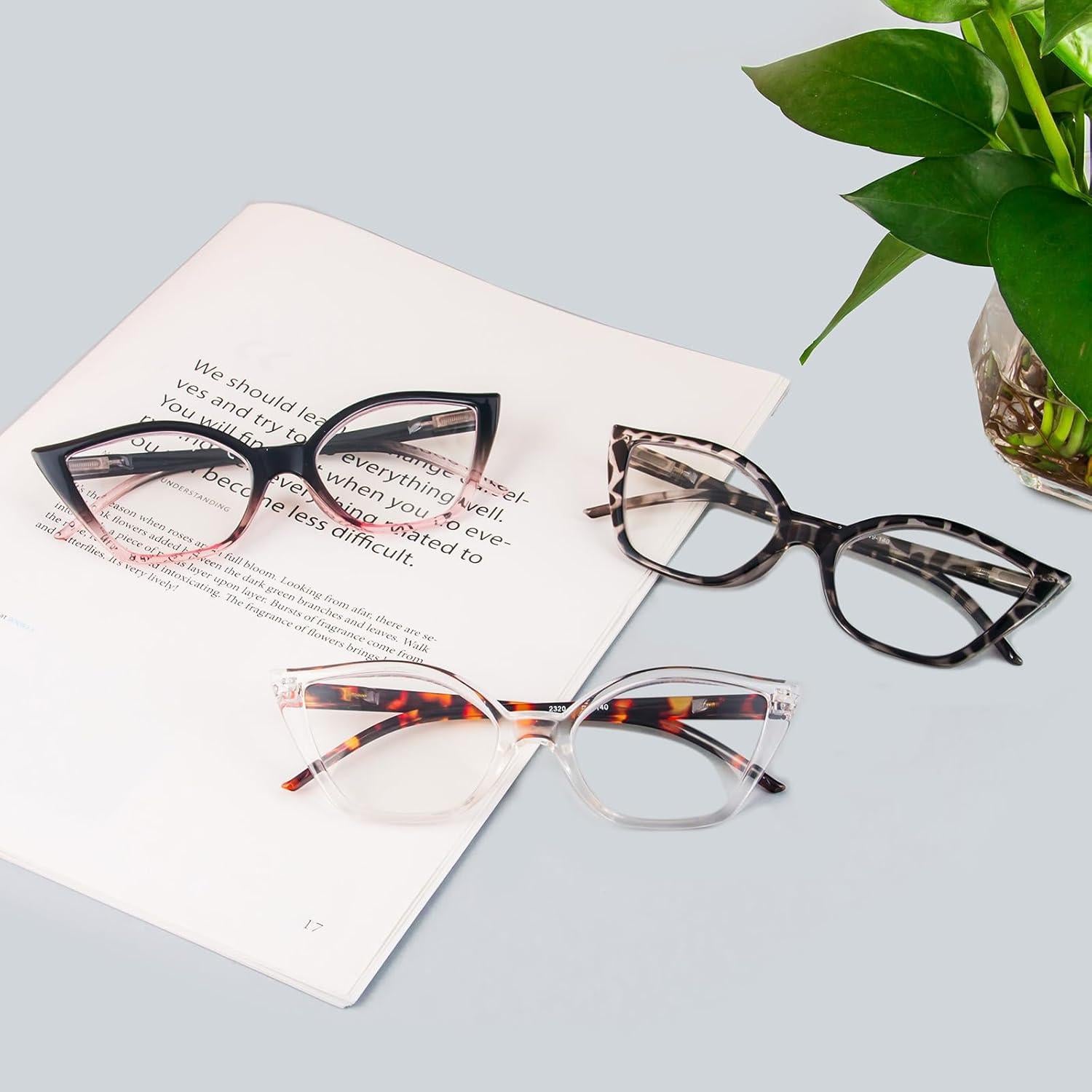 Gafas de lectura DXYXYO estilo ojo de gato 3x paquete 3 unidades