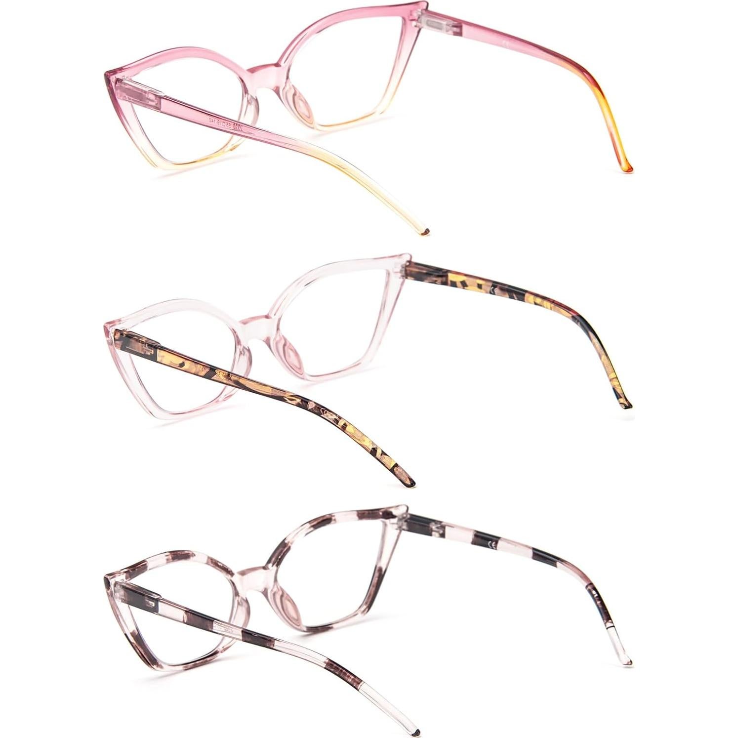 Gafas de Lectura DXYXYO Cat Eye 1.5x Paquete de 3 Anti Luz Azul