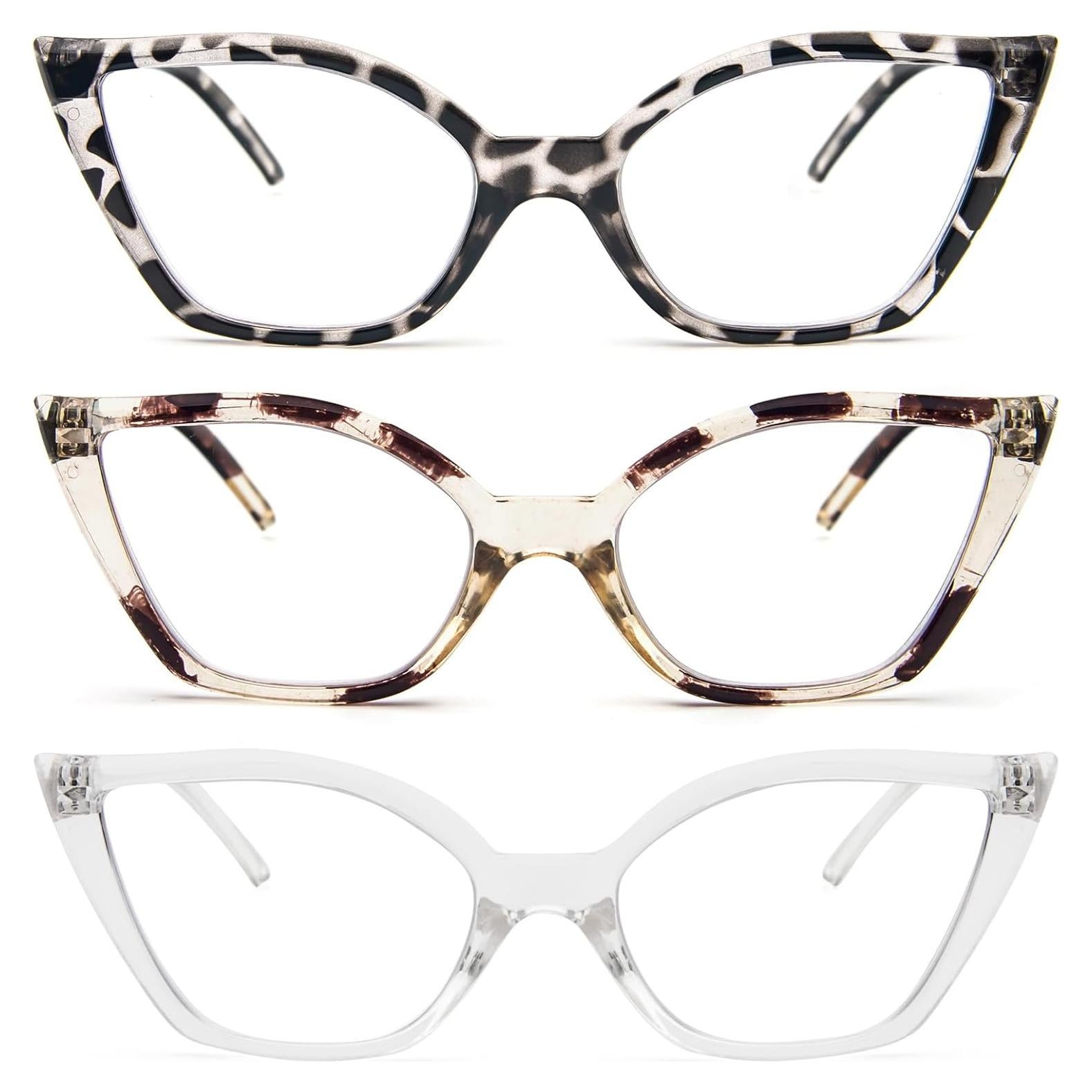 Gafas de lectura DXYXYO estilo ojo de gato 3 pares anti luz azul