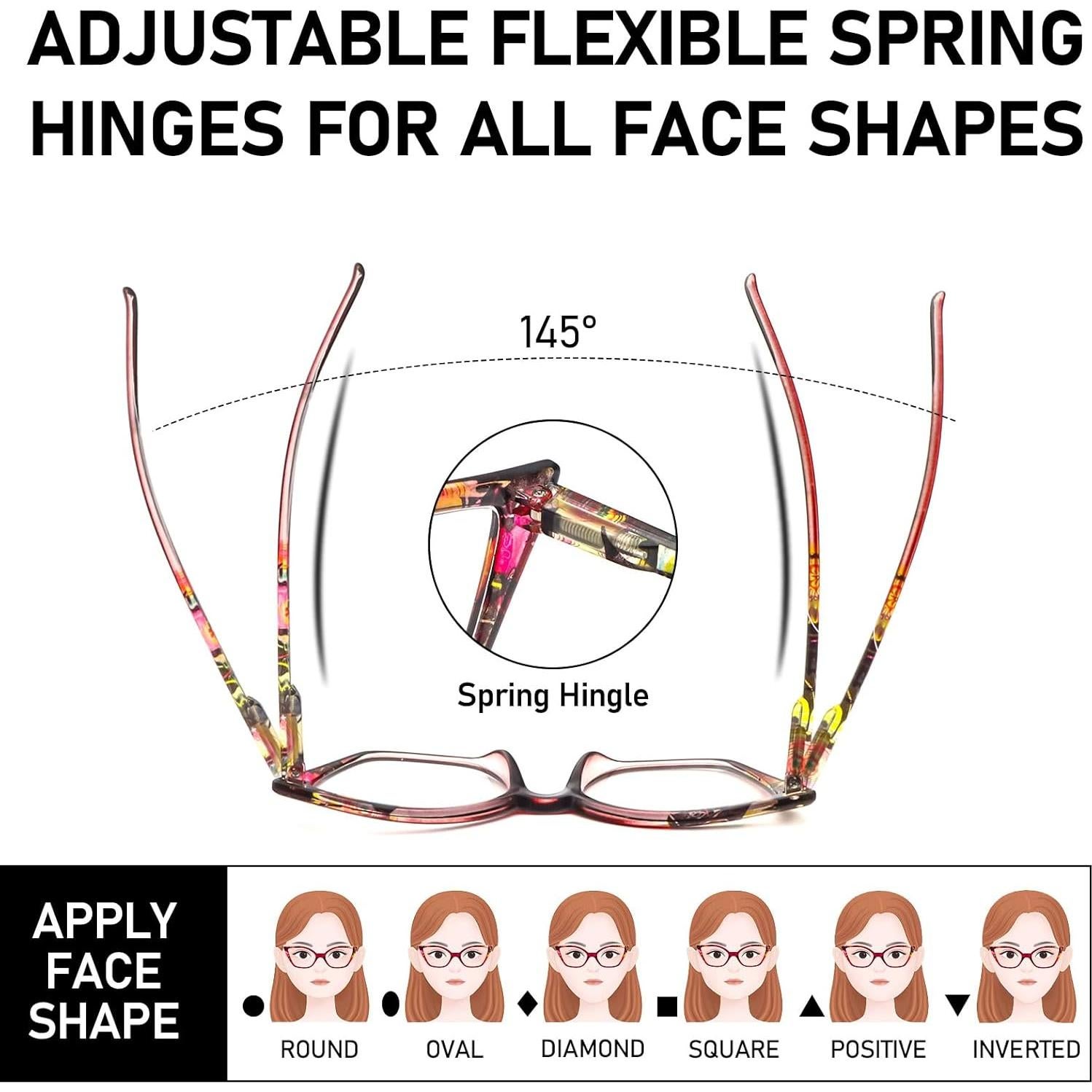 Gafas de lectura DXYXYO estilo ojo de gato 3 pares anti luz azul