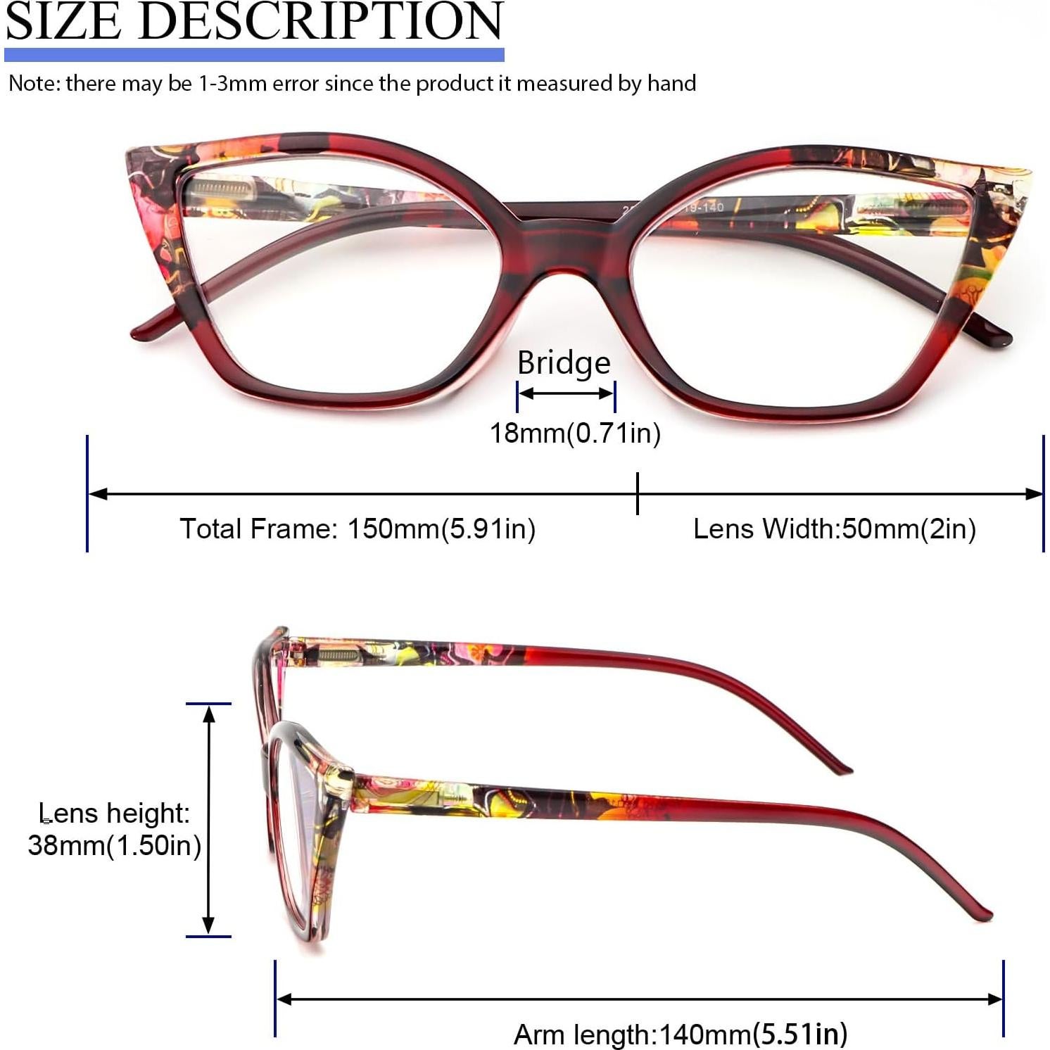 Gafas de Lectura Cat Eye DXYXYO 3 Paquetes Anti Luz Azul