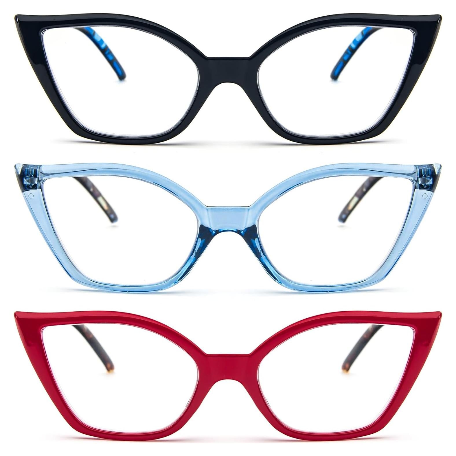 Gafas de Lectura Cat Eye DXYXYO Paquete de 3 Anti Luz Azul