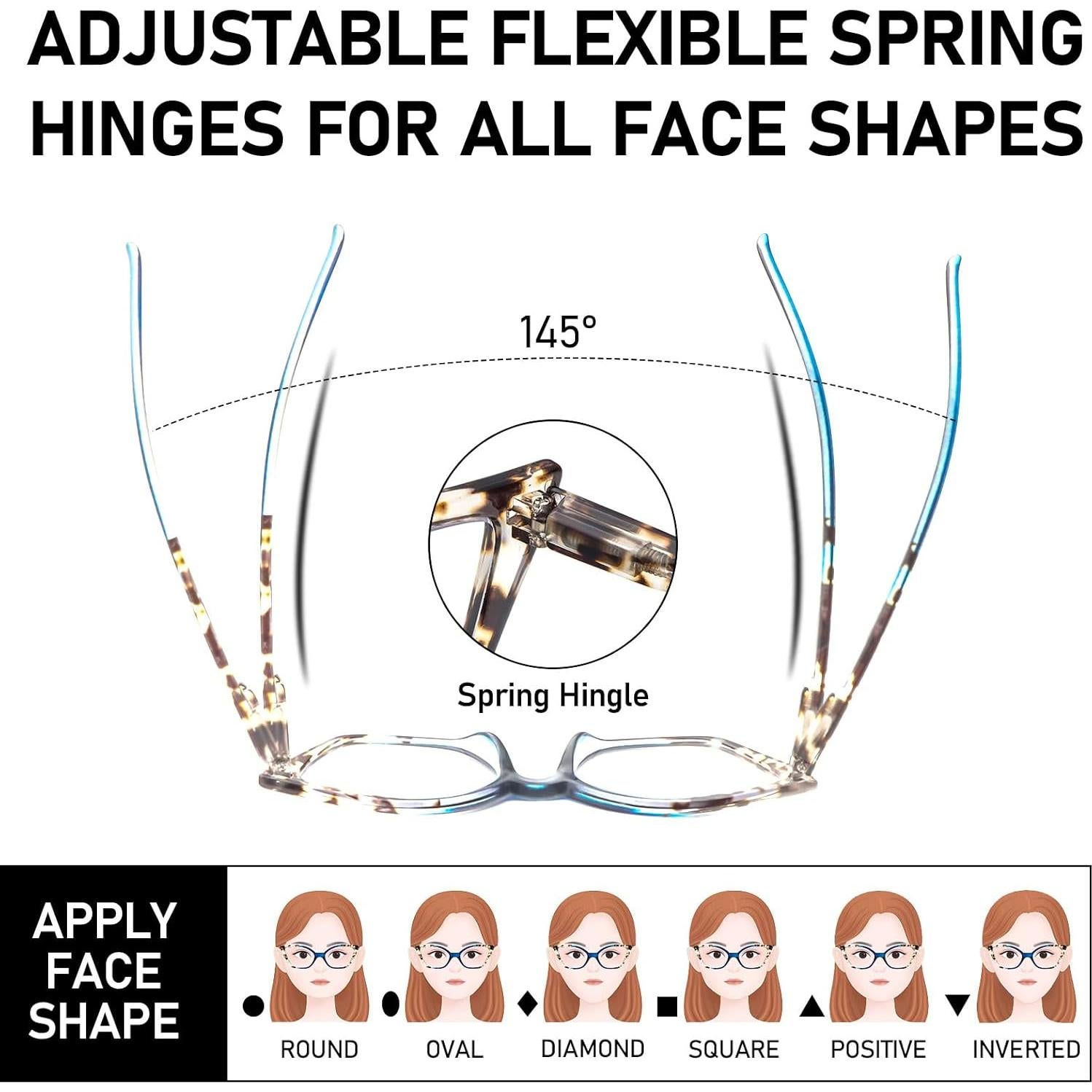 Gafas de lectura DXYXYO estilo ojo de gato 3x paquete 3