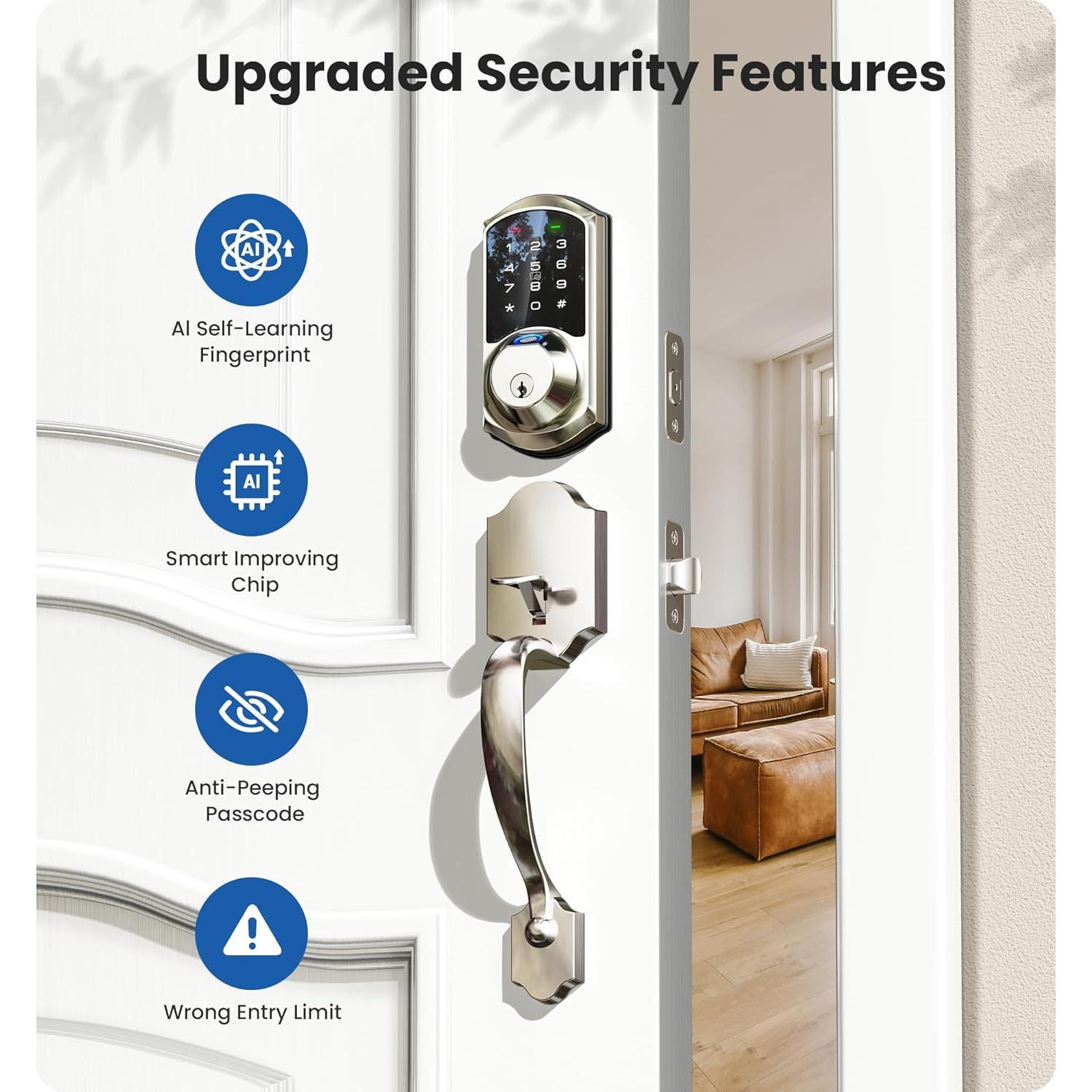 Cerradura Inteligente Veise VE07-H Biométrica con Manija