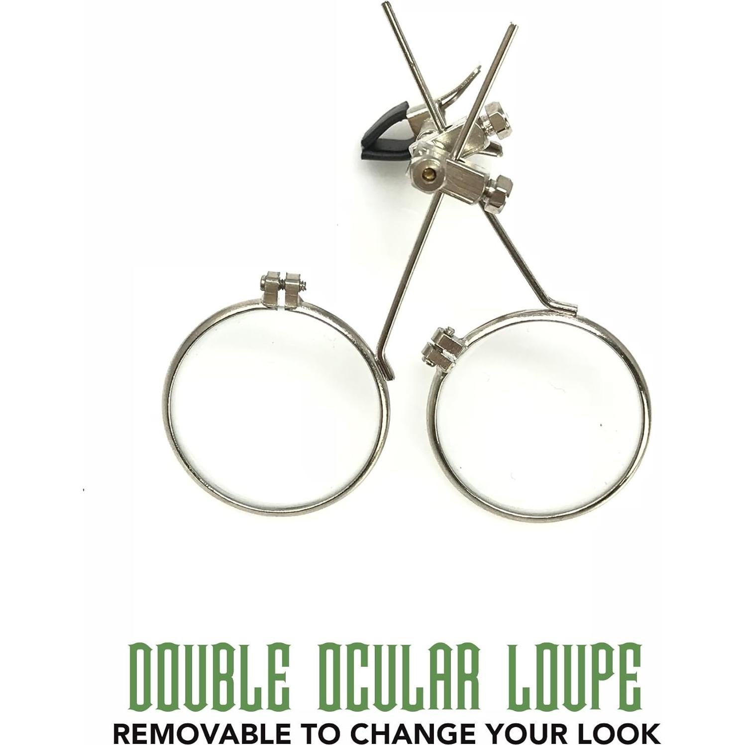 Gafas Steampunk UMBRELLALABORATORY con Lentes Verdes y Lupa