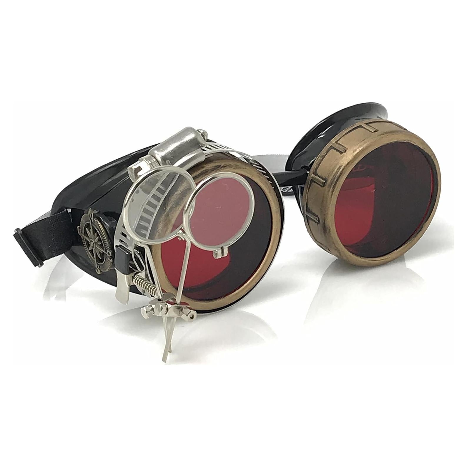 Gafas Steampunk UMBRELLALABORATORY con Lentes y Lupa