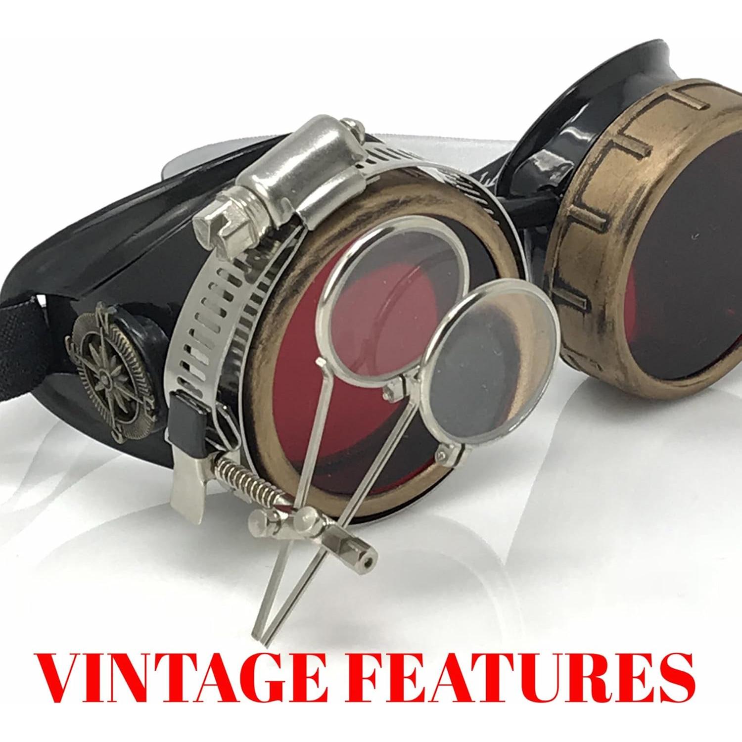 Gafas Steampunk UMBRELLALABORATORY con Lentes y Lupa