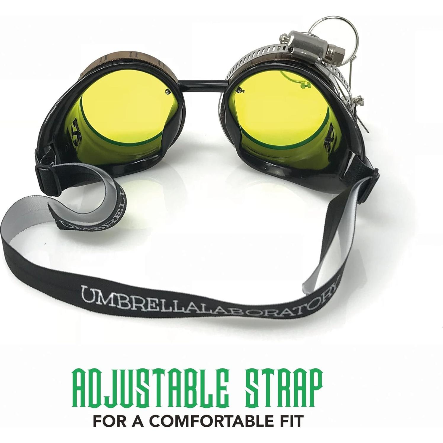 Gafas Steampunk UMBRELLALABORATORY con Lentes Neón