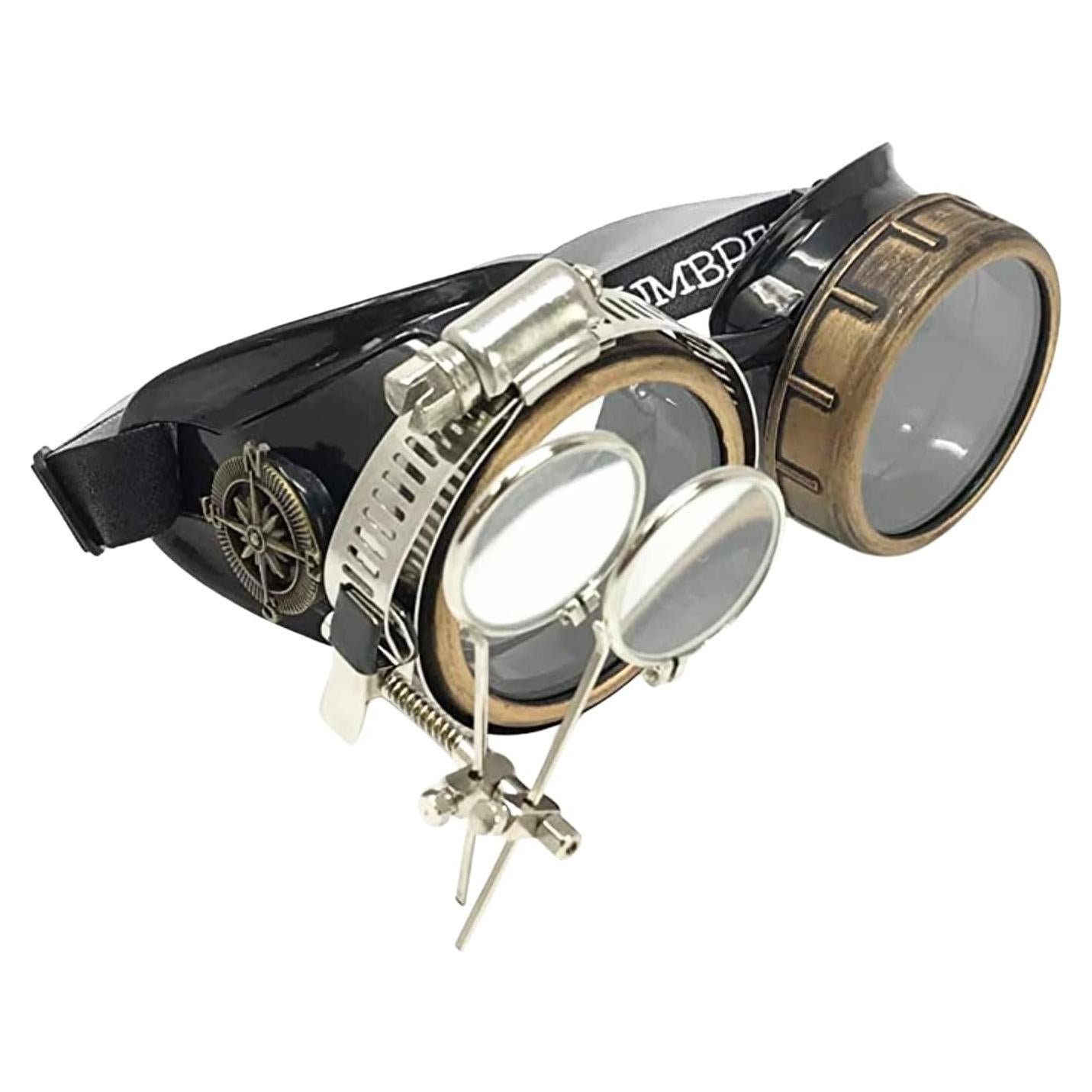 Gafas Steampunk Victoriano con Lentes de Lupa Ajustables