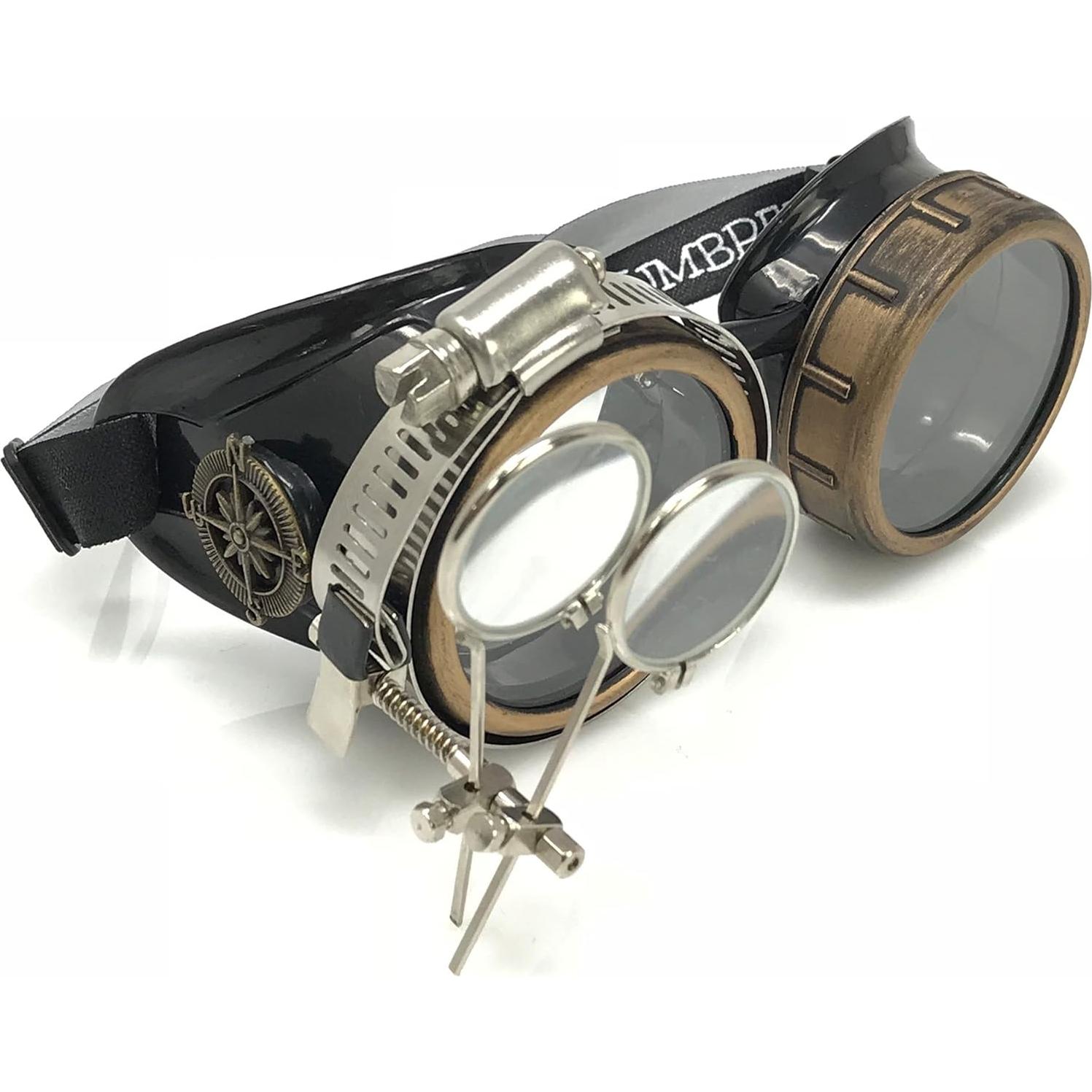 Gafas Steampunk Victoriano con Lentes de Lupa Ajustables