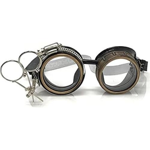 Gafas Steampunk Victoriano con Lentes de Lupa Ajustables