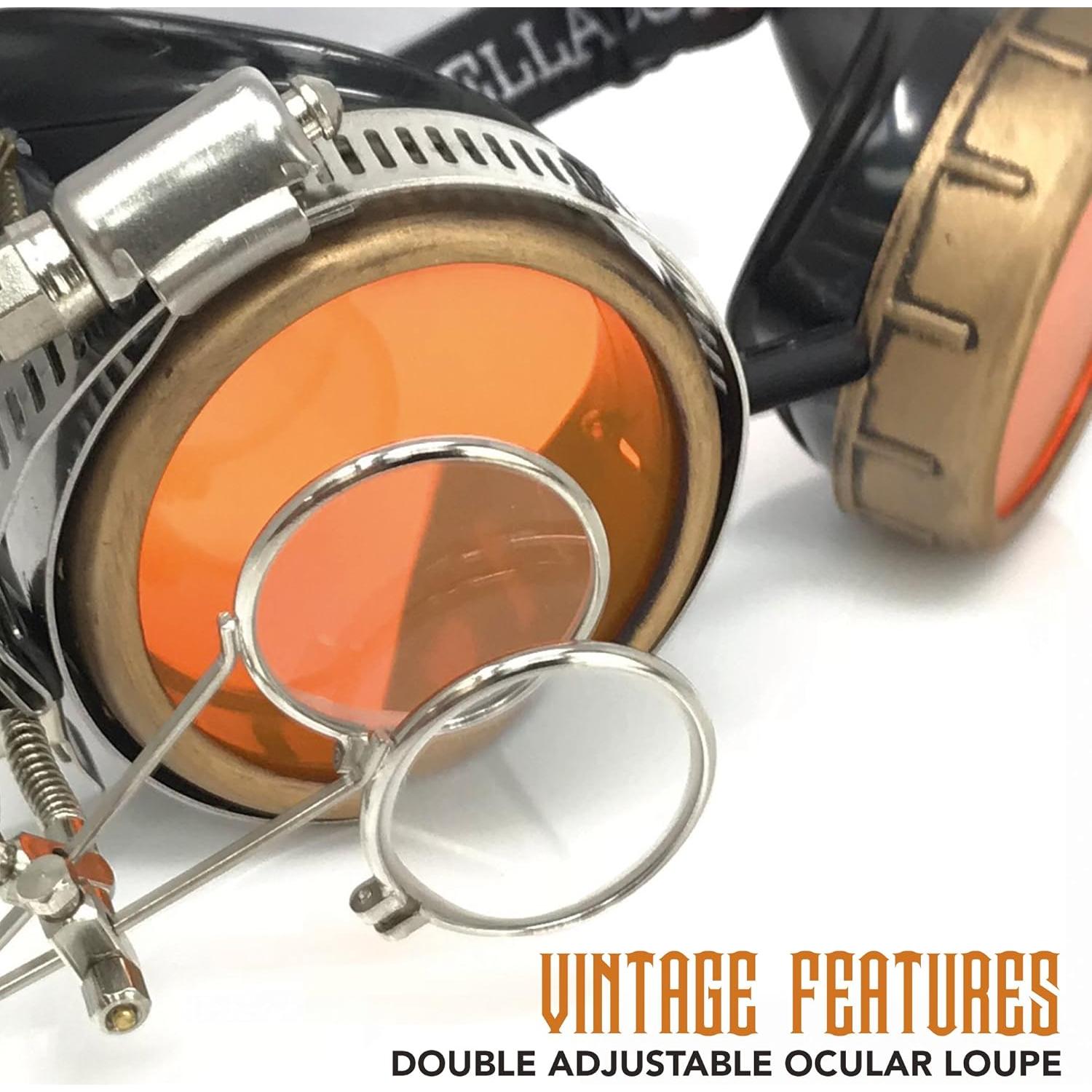 Gafas Steampunk UMBRELLALABORATORY con Lentes de Color