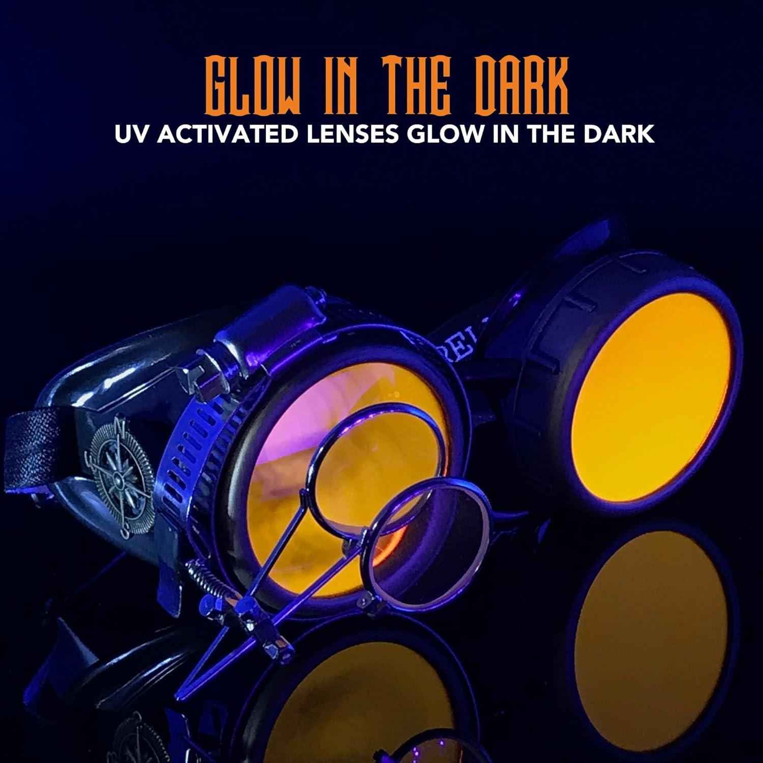 Gafas Steampunk UMBRELLALABORATORY con Lentes Naranjas