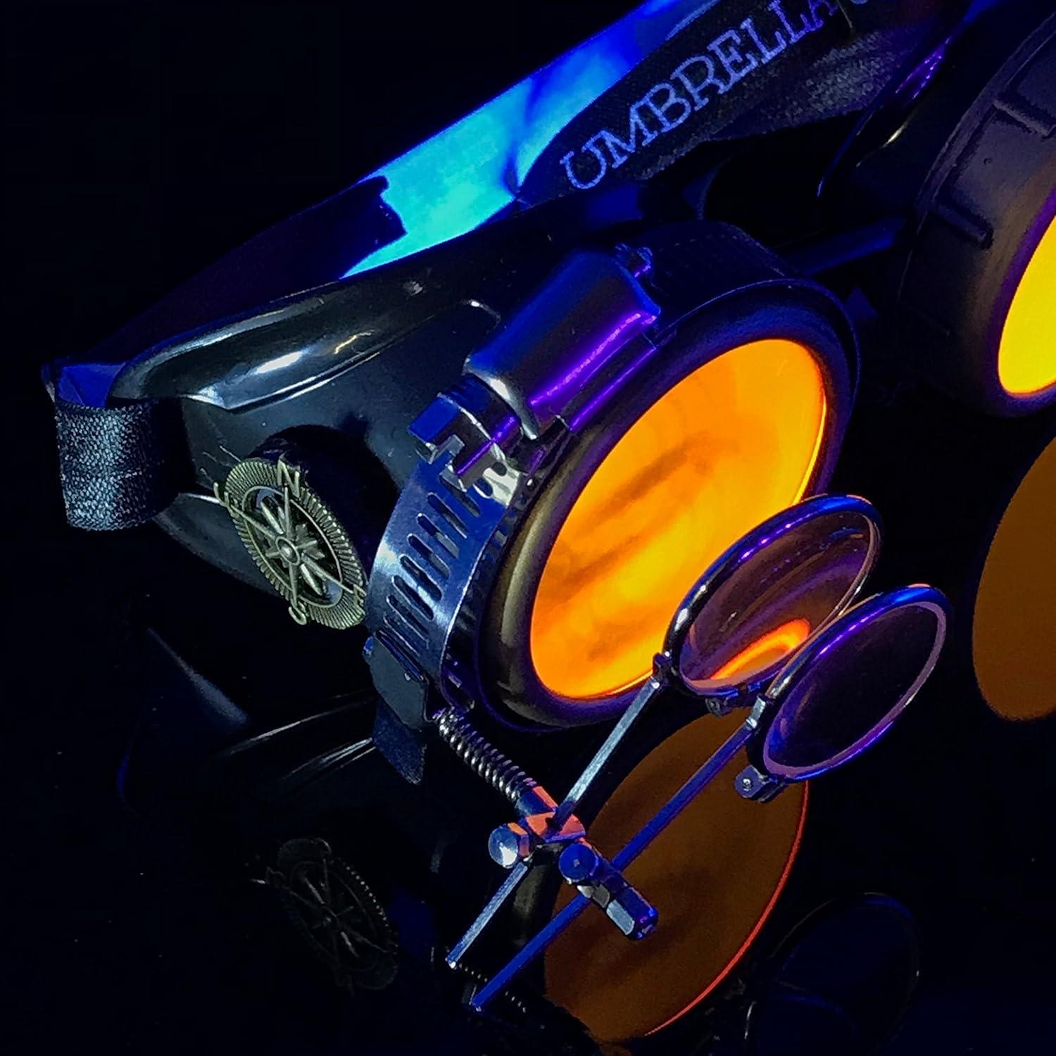 Gafas Steampunk UMBRELLALABORATORY con Lentes Naranjas