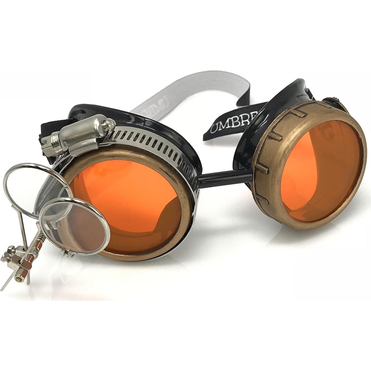 Gafas Steampunk UMBRELLALABORATORY con Lentes Naranjas