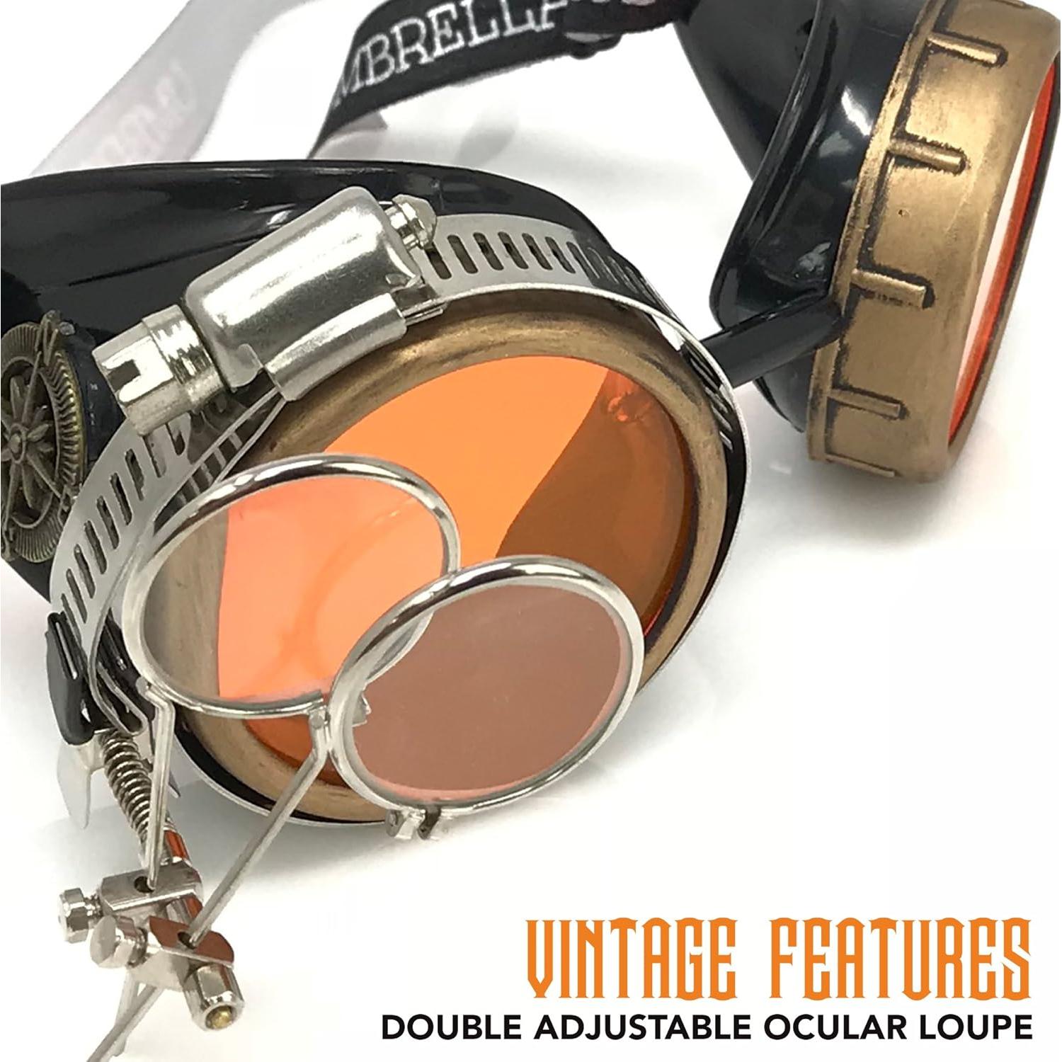 Gafas Steampunk UMBRELLALABORATORY con Lentes Naranjas
