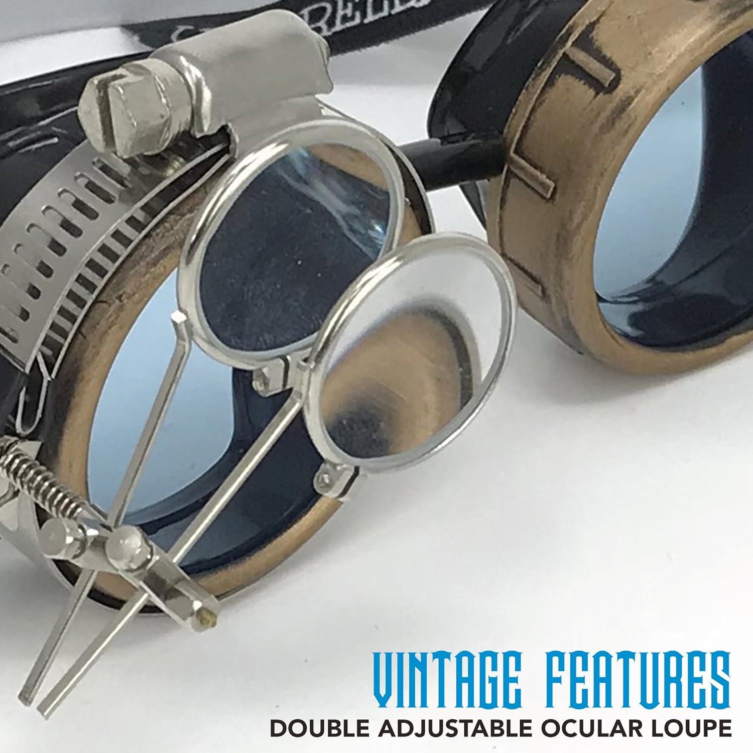 Gafas Steampunk UMBRELLALABORATORY con Lentes Neón 3D