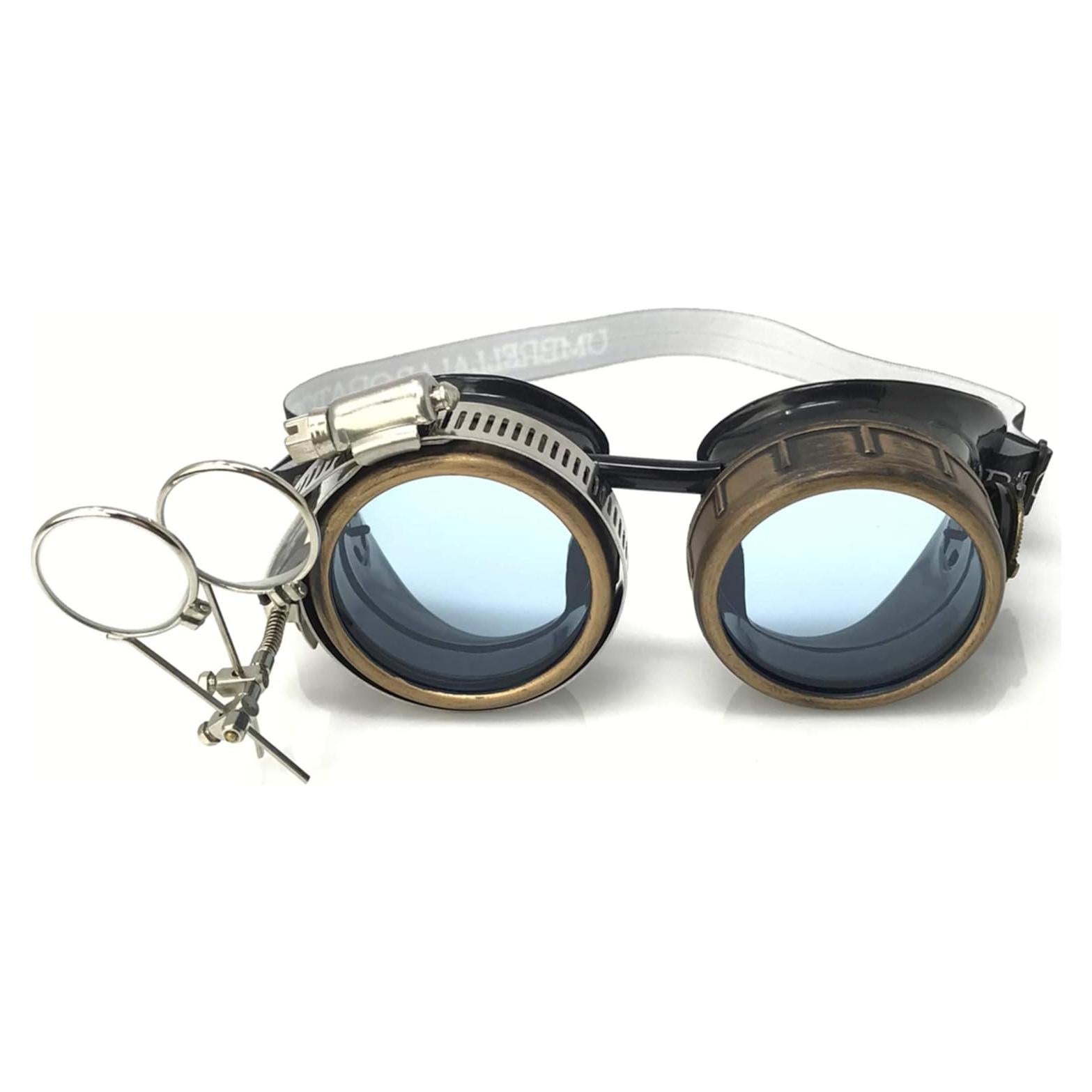Gafas Steampunk Victoriano con Lentes de Lupa y Color