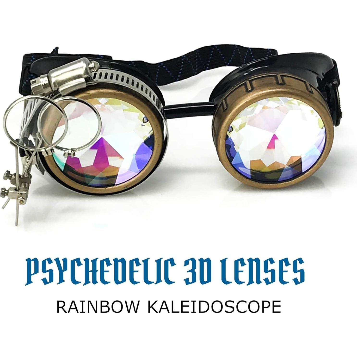 Gafas Steampunk UMBRELLALABORATORY con Lentes Kaleidoscopio