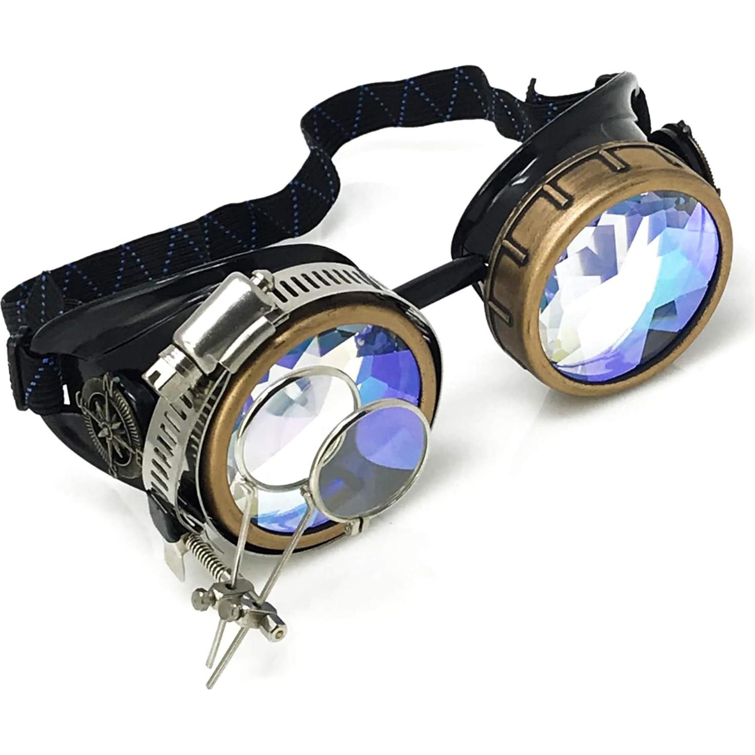 Gafas Steampunk UMBRELLALABORATORY con Lentes Kaleidoscopio