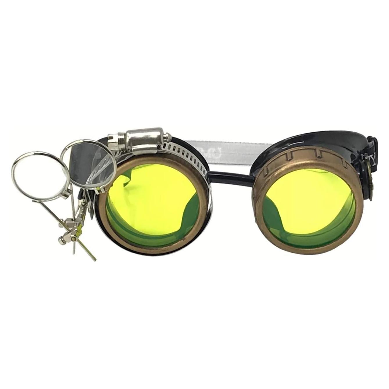 Gafas Steampunk Victoriano con Lentes de Lupa y Color