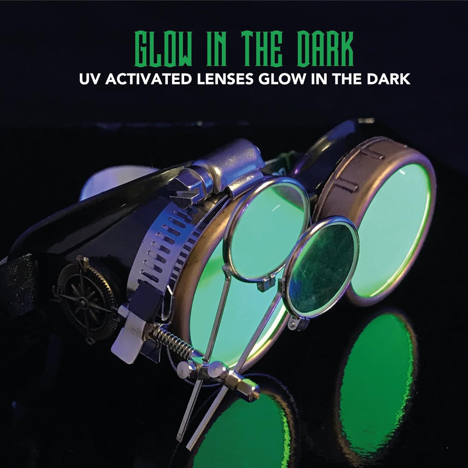 Gafas Steampunk Victoriano con Lentes de Lupa y Color