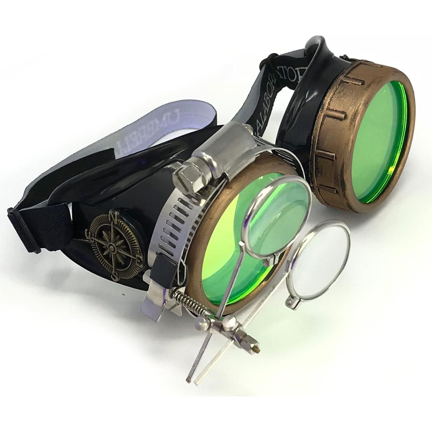 Gafas Steampunk Victoriano con Lentes de Lupa y Color