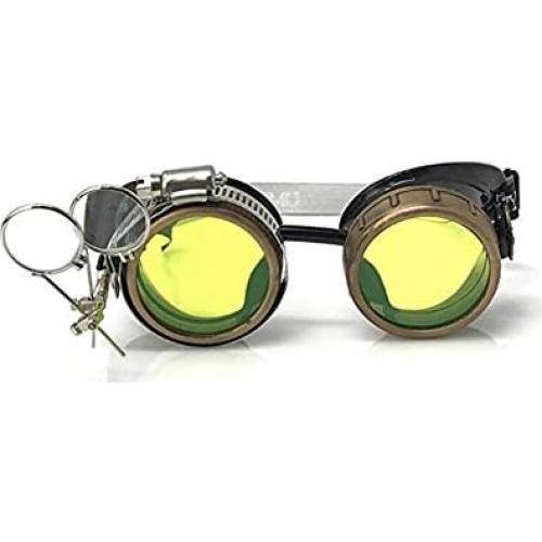 Gafas Steampunk Victoriano con Lentes de Lupa y Color
