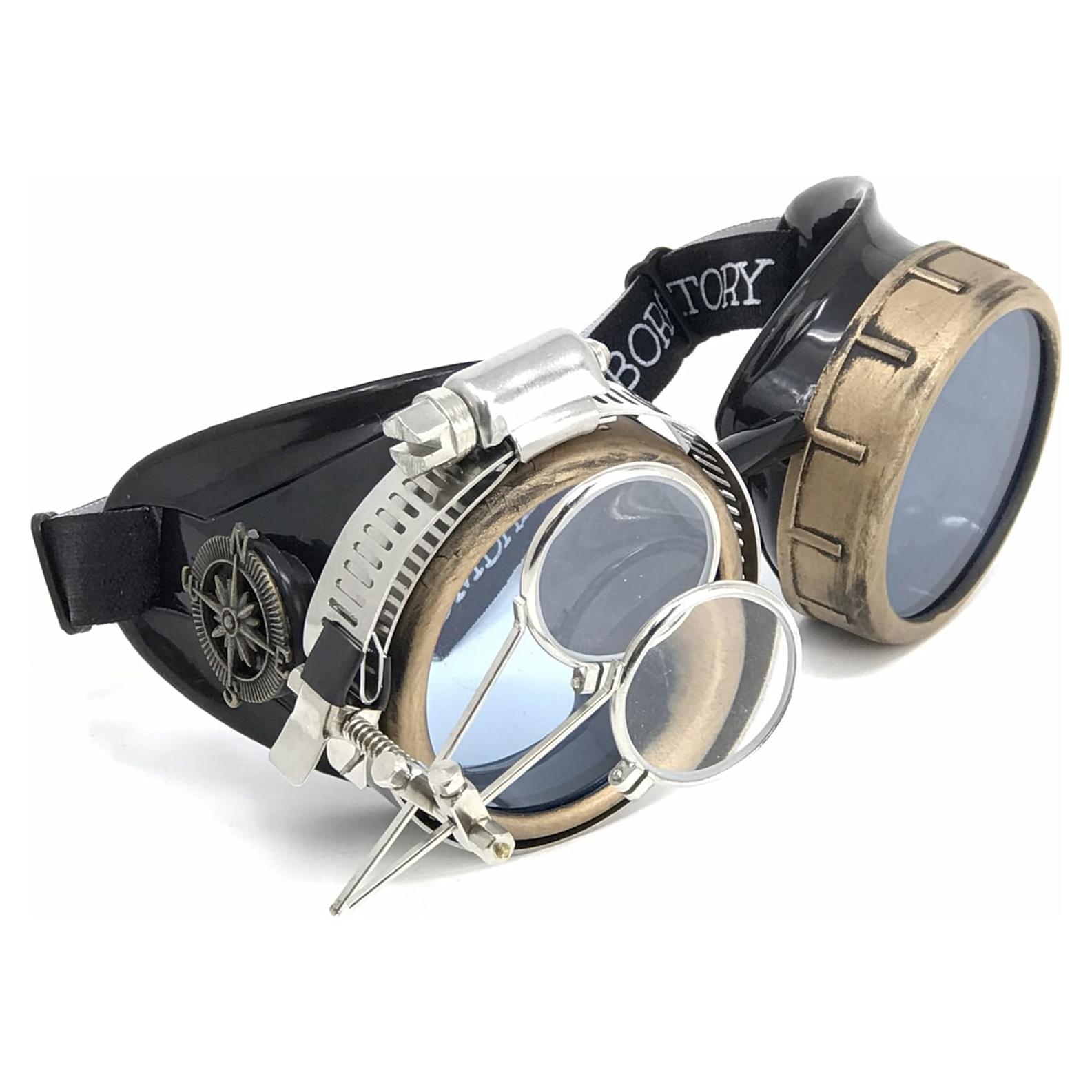 Gafas Steampunk UMBRELLALABORATORY con Lentes de Aumento
