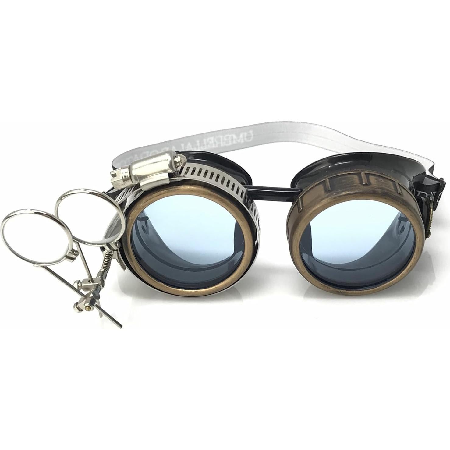 Gafas Steampunk UMBRELLALABORATORY con Lentes de Aumento