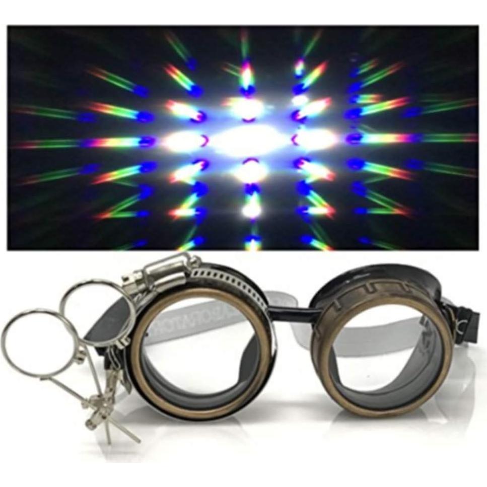 Gafas Steampunk UMBRELLALABORATORY con Lentes de Prisma 3D