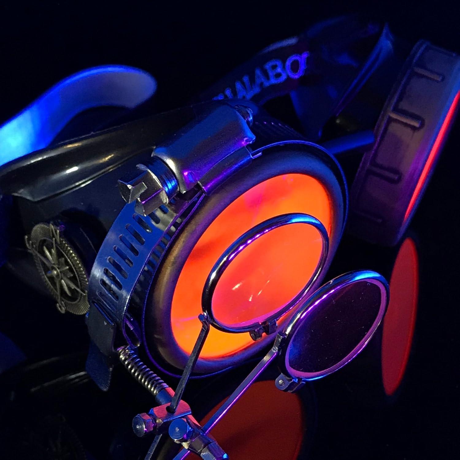 Gafas Steampunk UMBRELLALABORATORY Rosa Neón con Lupa