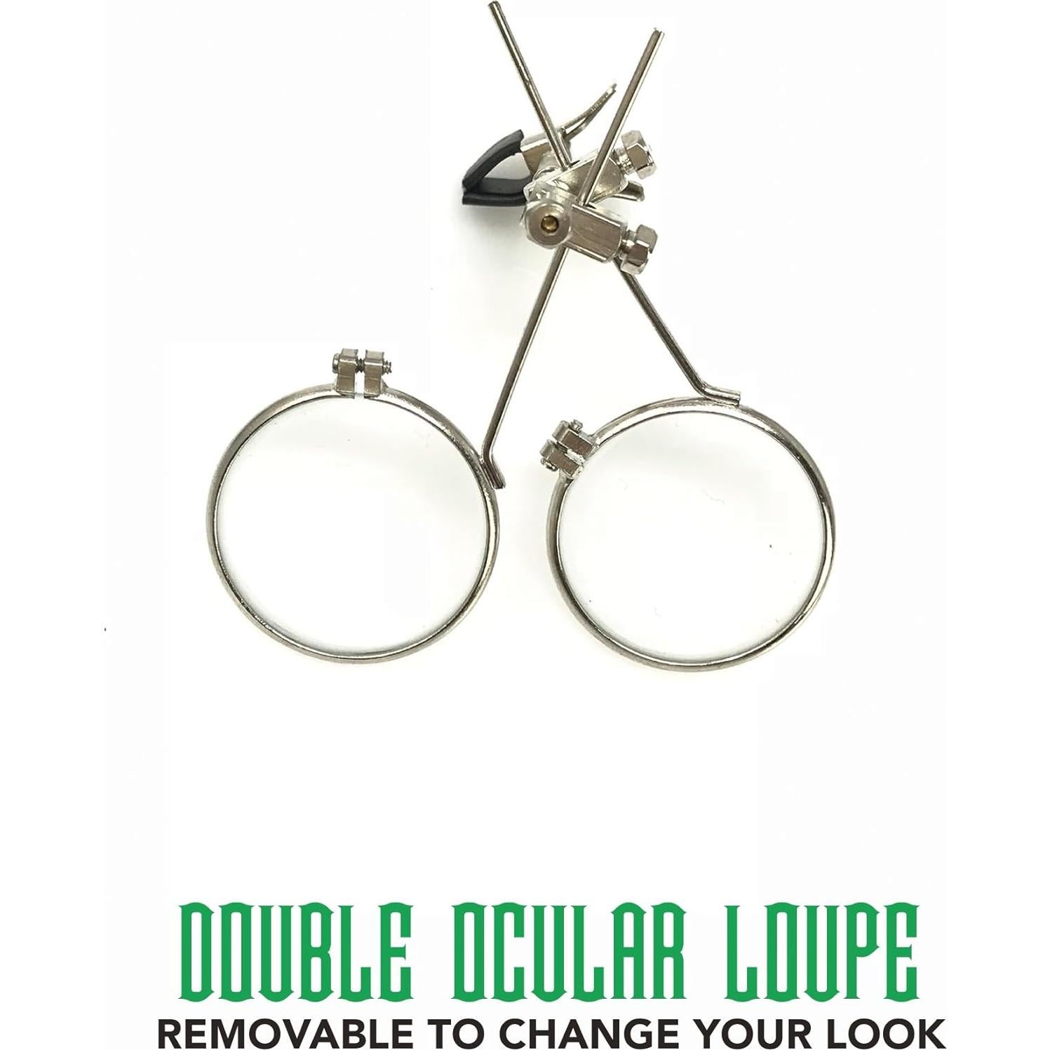 Gafas Steampunk UMBRELLALABORATORY con Lentes Verdes y Lupa