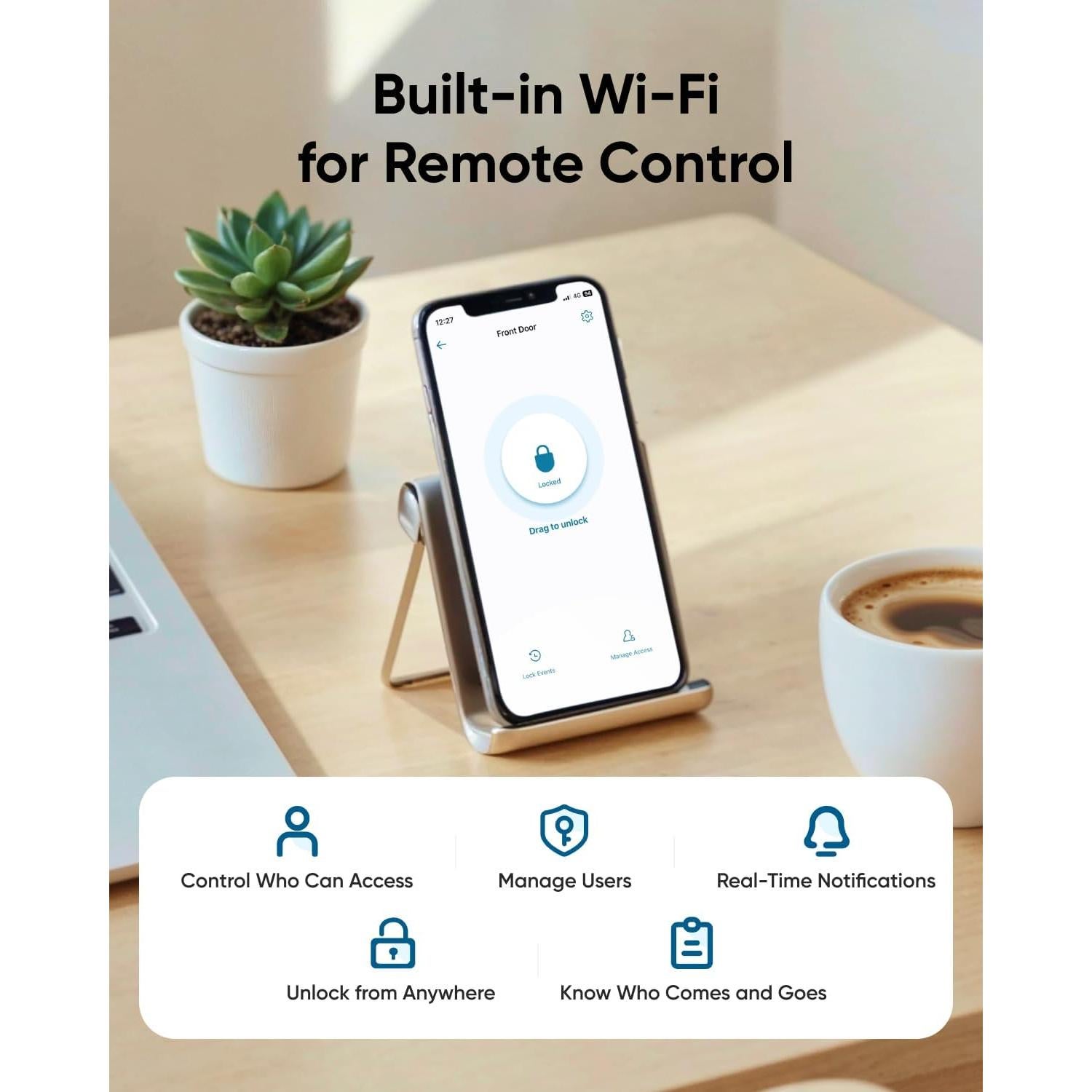 Cerradura Inteligente eufy C33 con Huella Dactilar y Wi-Fi