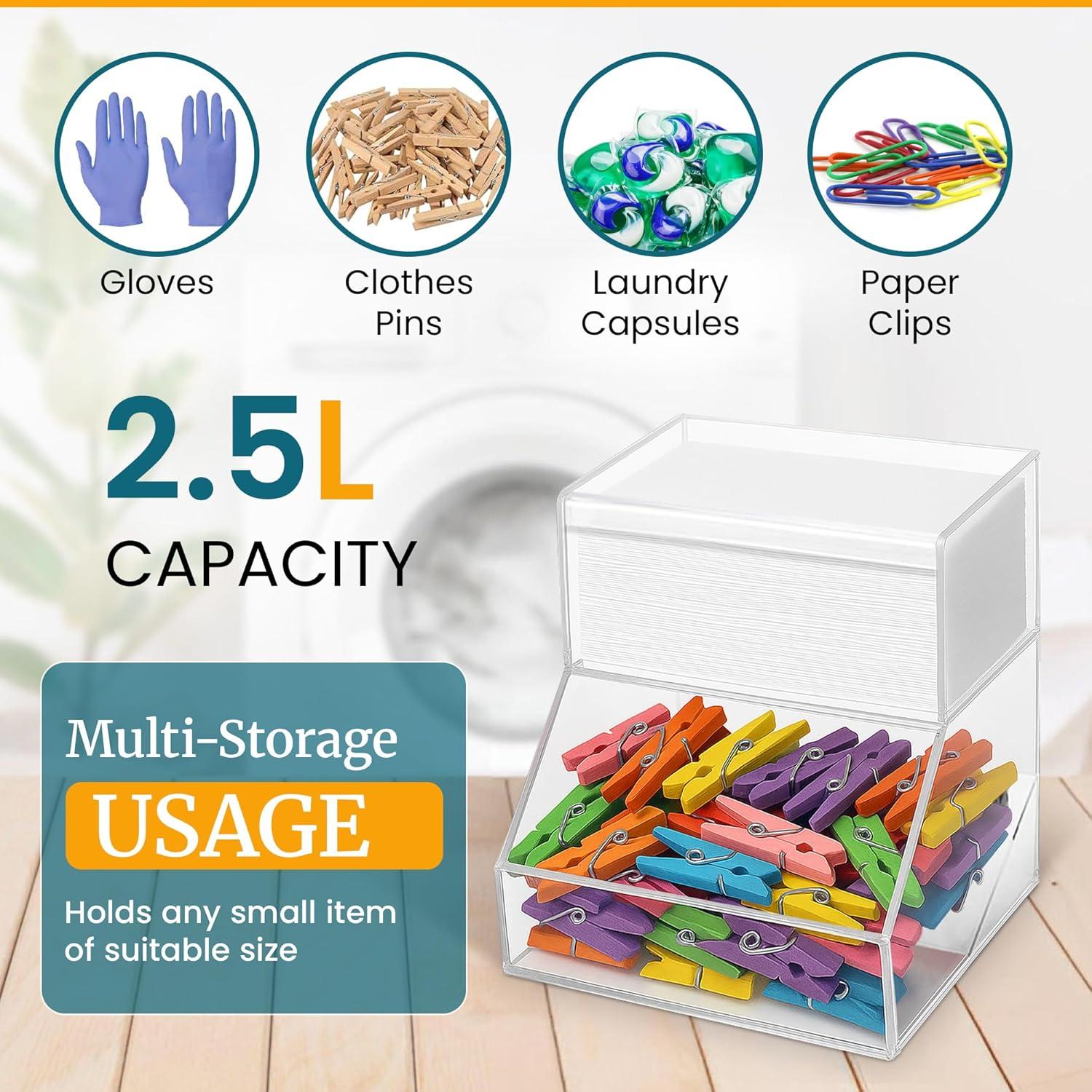 Contenedor de Almacenamiento Acrílico Joyurney 2 Compartimentos