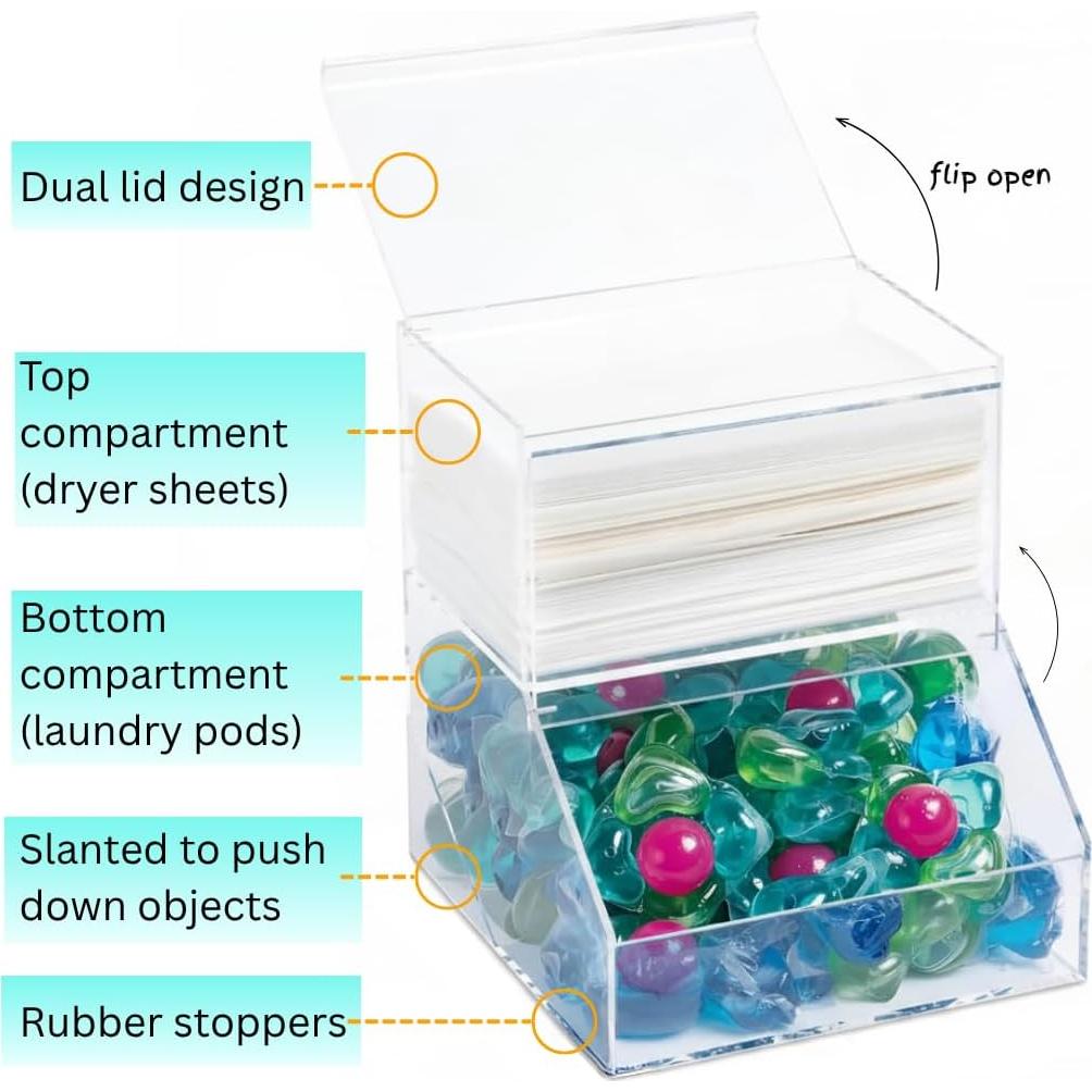 Contenedor de Almacenamiento Acrílico Joyurney 2 Compartimentos
