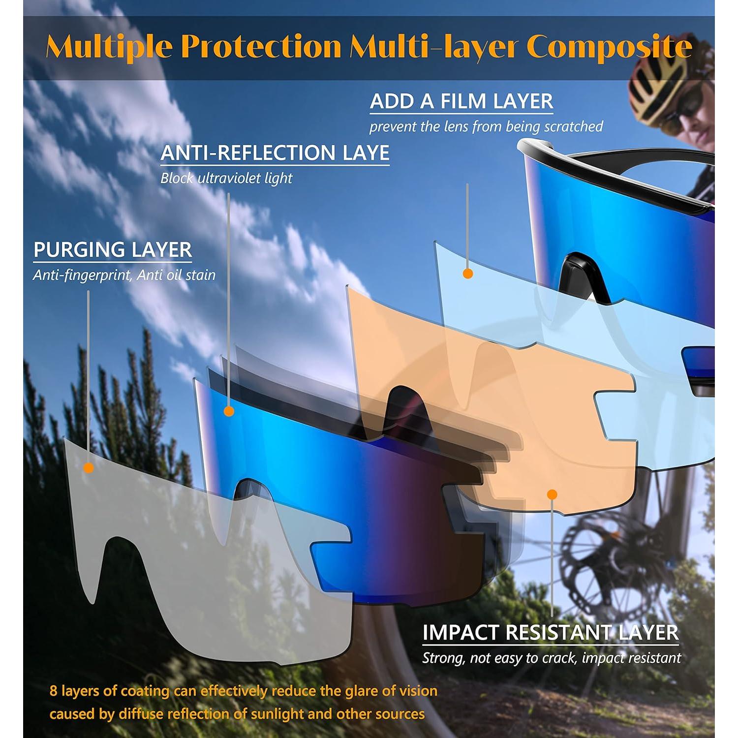 Gafas de Ciclismo FEISEDY B2944 UV400 Marco Negro