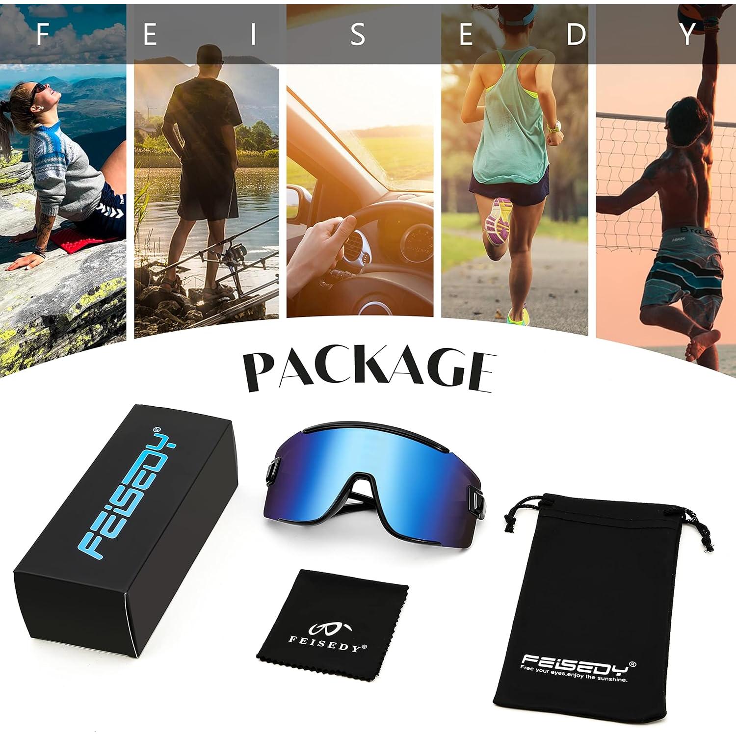 Gafas de Ciclismo FEISEDY B2944 UV400 Marco Negro