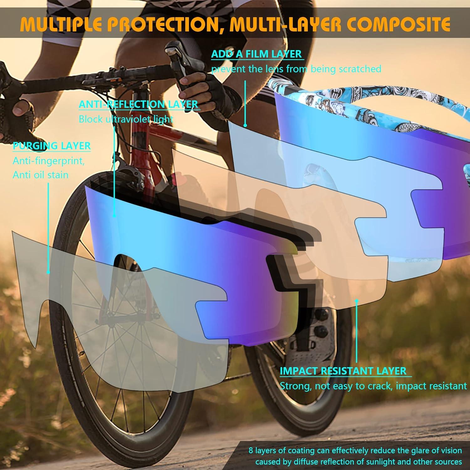 Gafas de Ciclismo FEISEDY B2944 Protección UV Lente Espejo