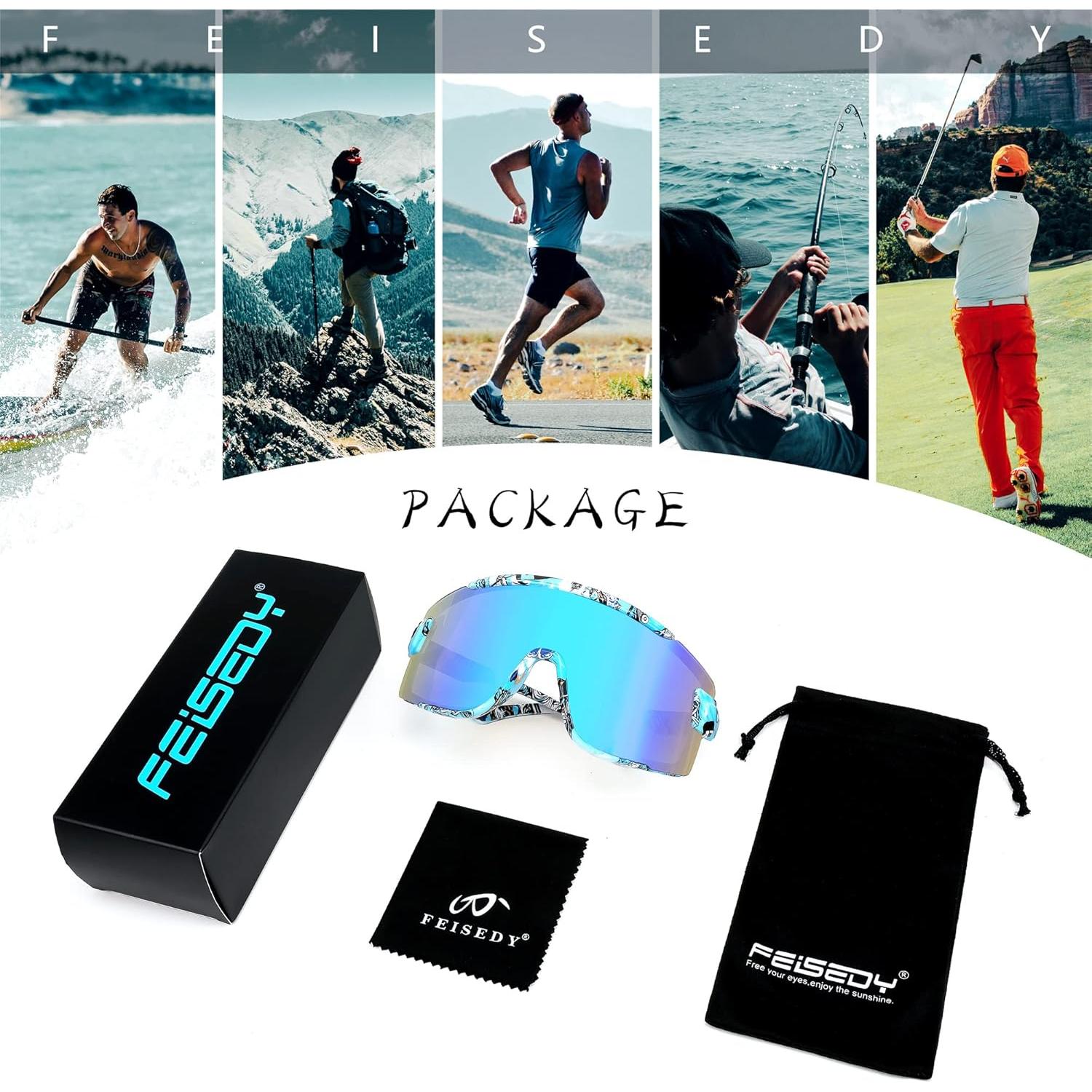 Gafas de Ciclismo FEISEDY B2944 Protección UV Lente Espejo