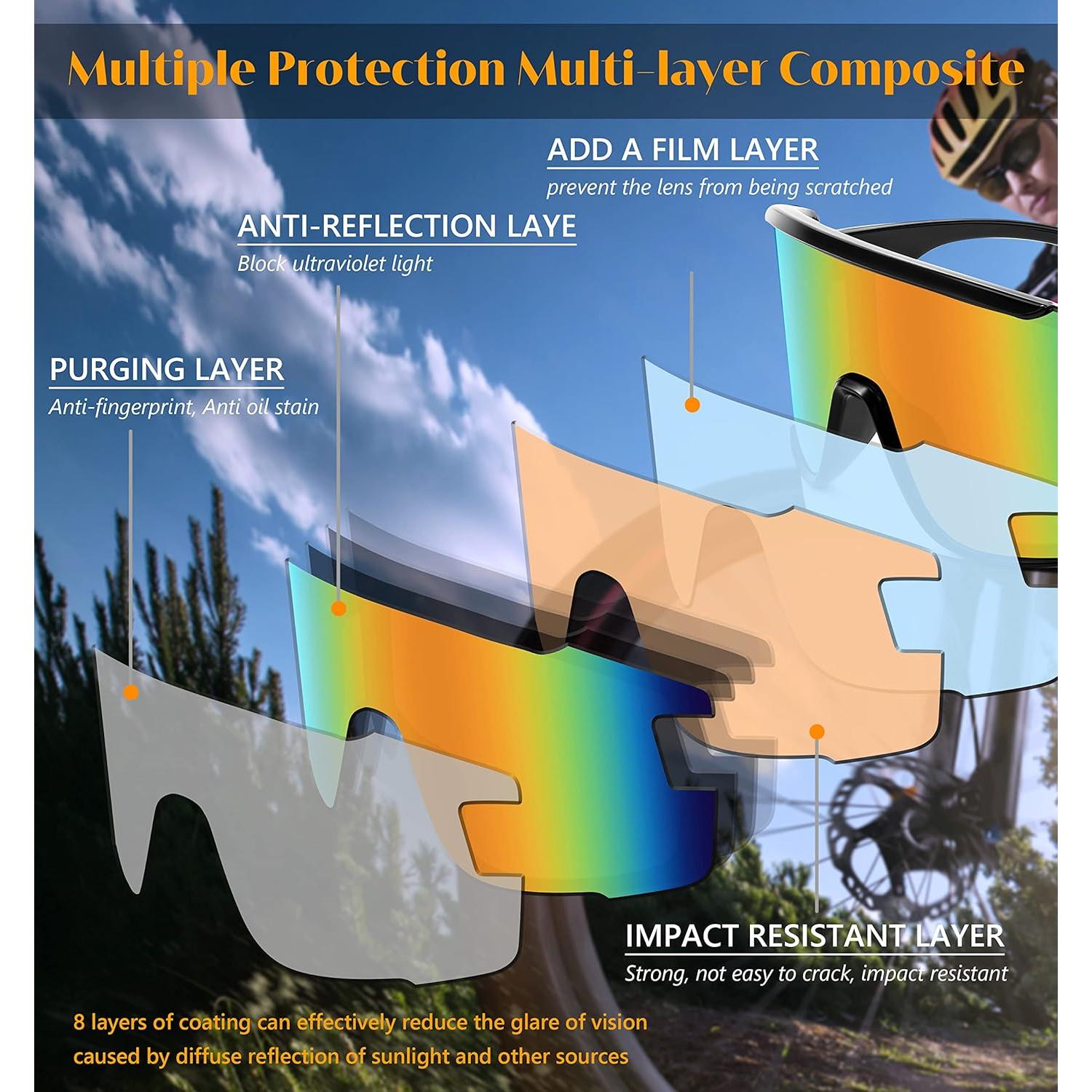 Gafas de Ciclismo FEISEDY B2944 UV400 Marco Negro