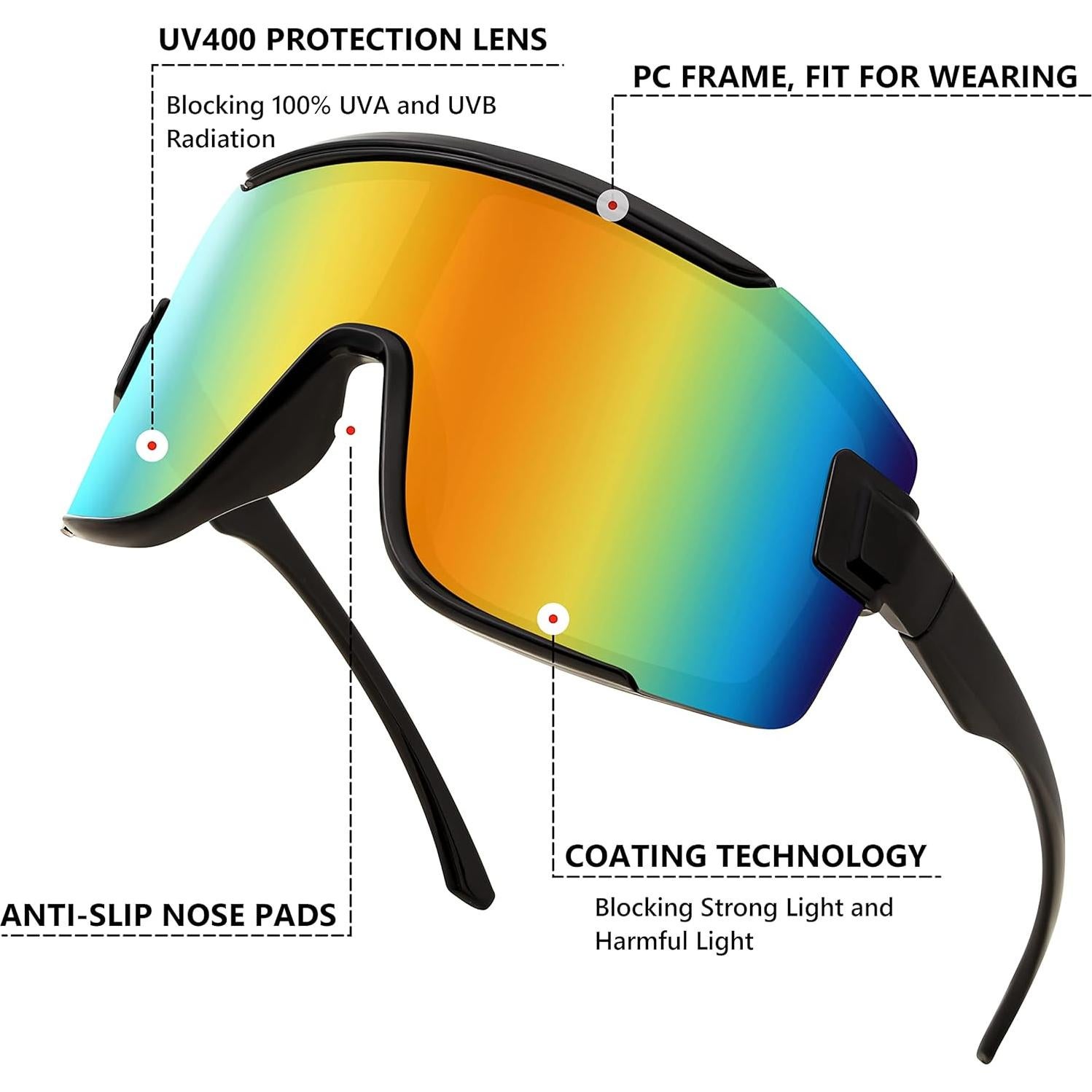 Gafas de Ciclismo FEISEDY B2944 UV400 Marco Negro