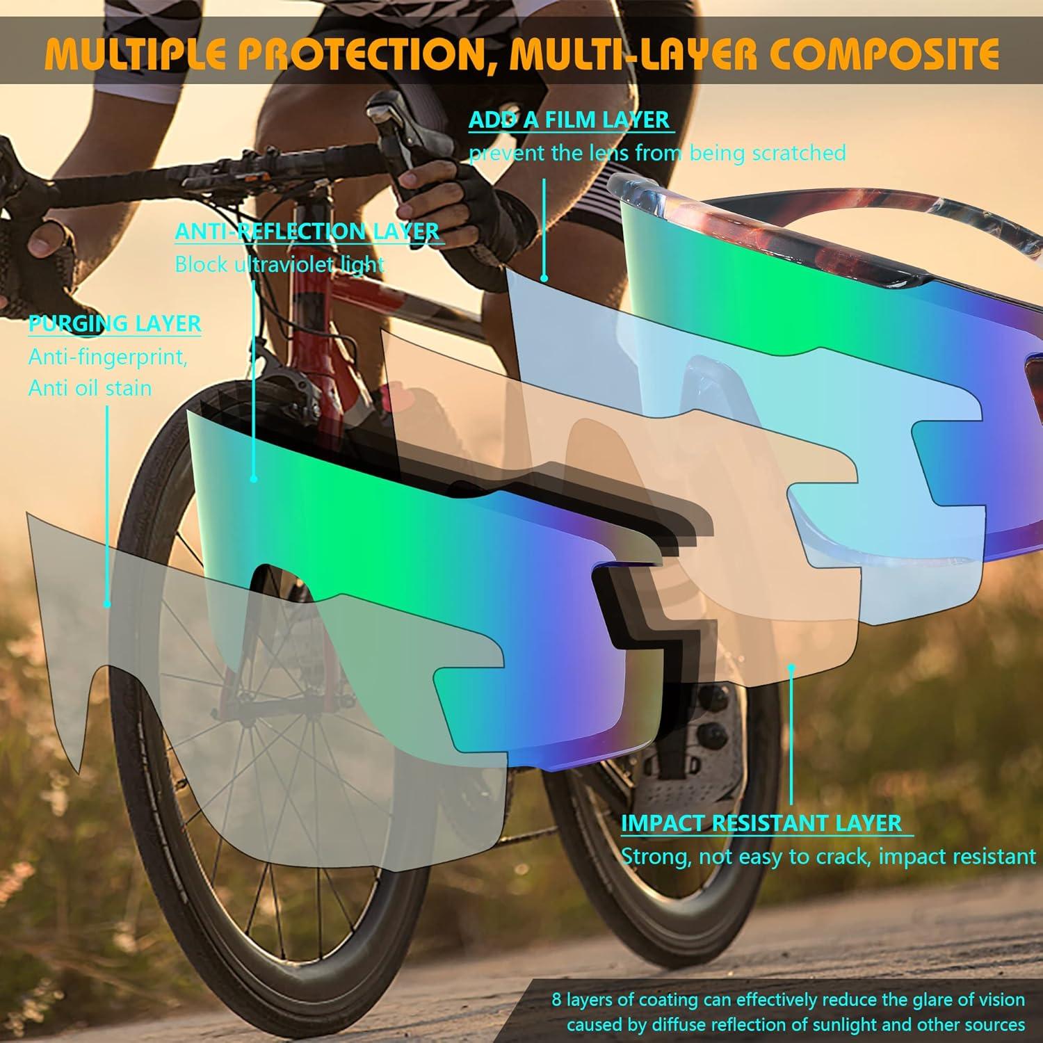 Gafas de Ciclismo FEISEDY B2944 UV400 Verde Espejado