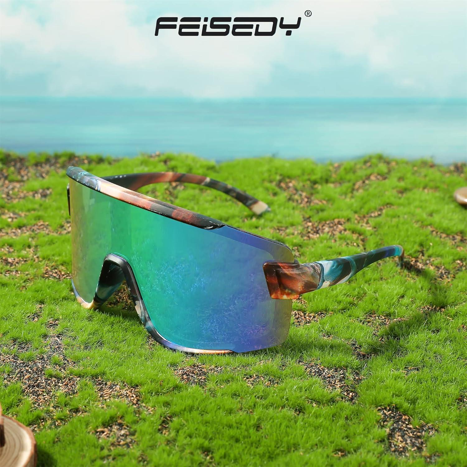 Gafas de Ciclismo FEISEDY B2944 UV400 Verde Espejado